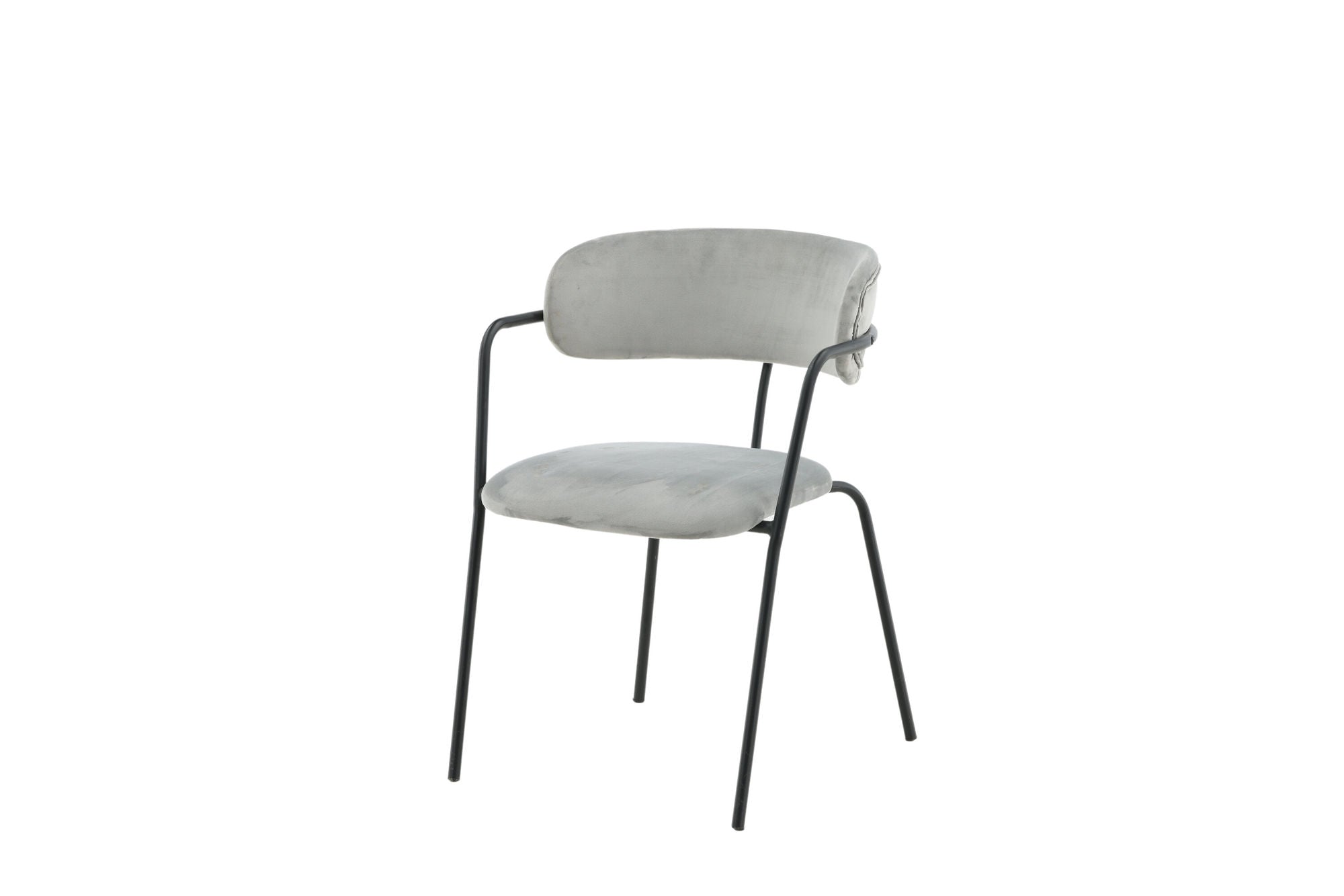 Venture Home Arrow Armchair 2-pack - Black Legs - Grey Velvet