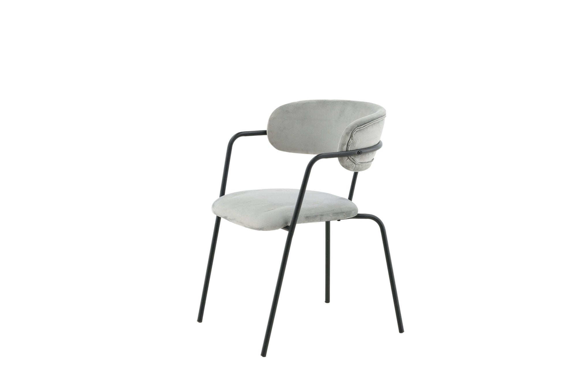Venture Home Arrow Armchair 2-pack - Black Legs - Grey Velvet
