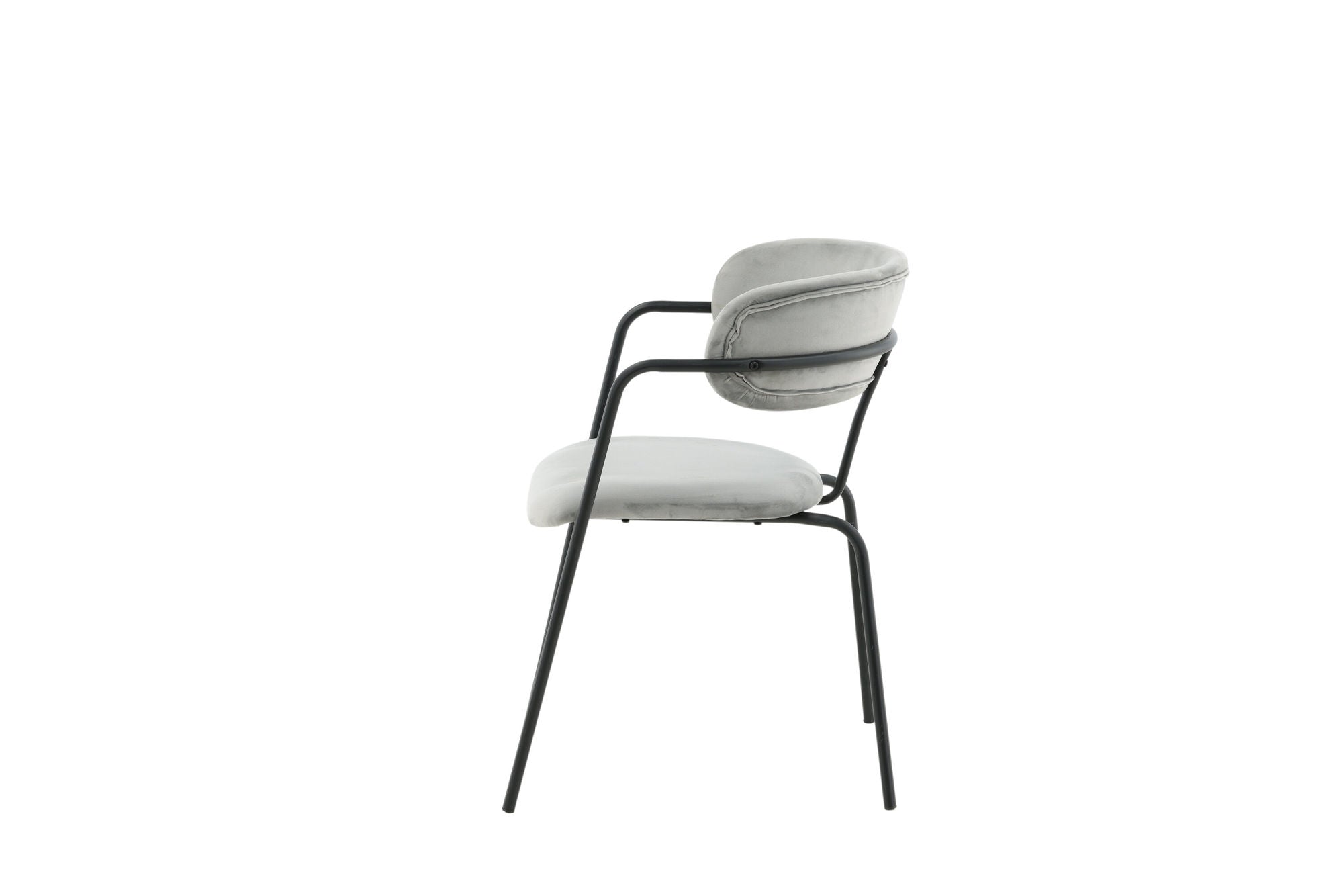 Venture Home Arrow Armchair 2-pack - Black Legs - Grey Velvet