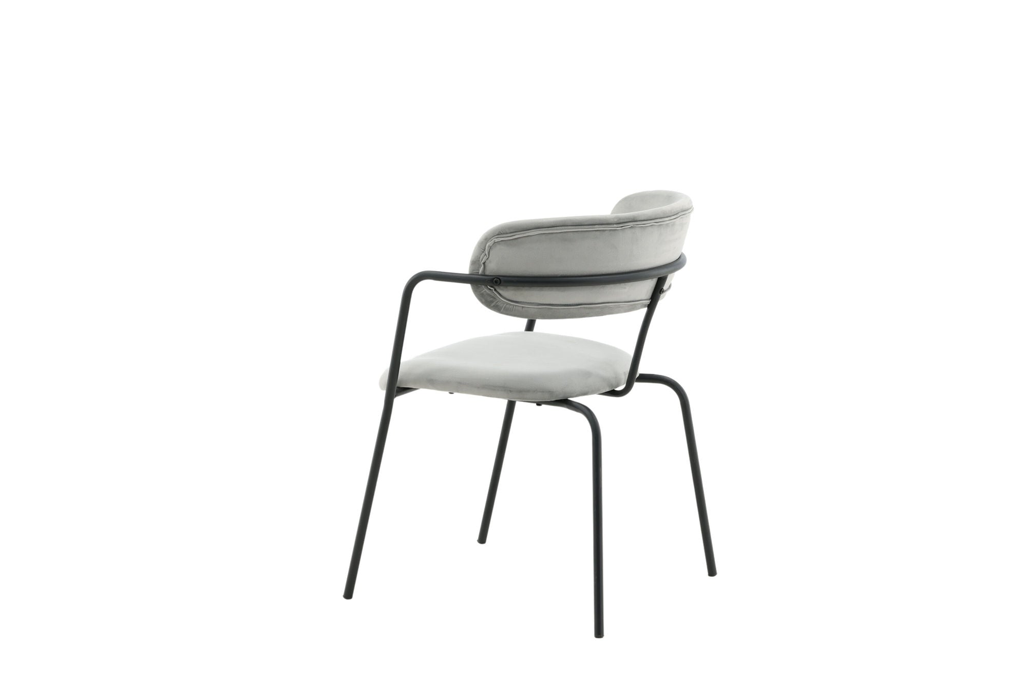 Venture Home Arrow Armchair 2-pack - Black Legs - Grey Velvet