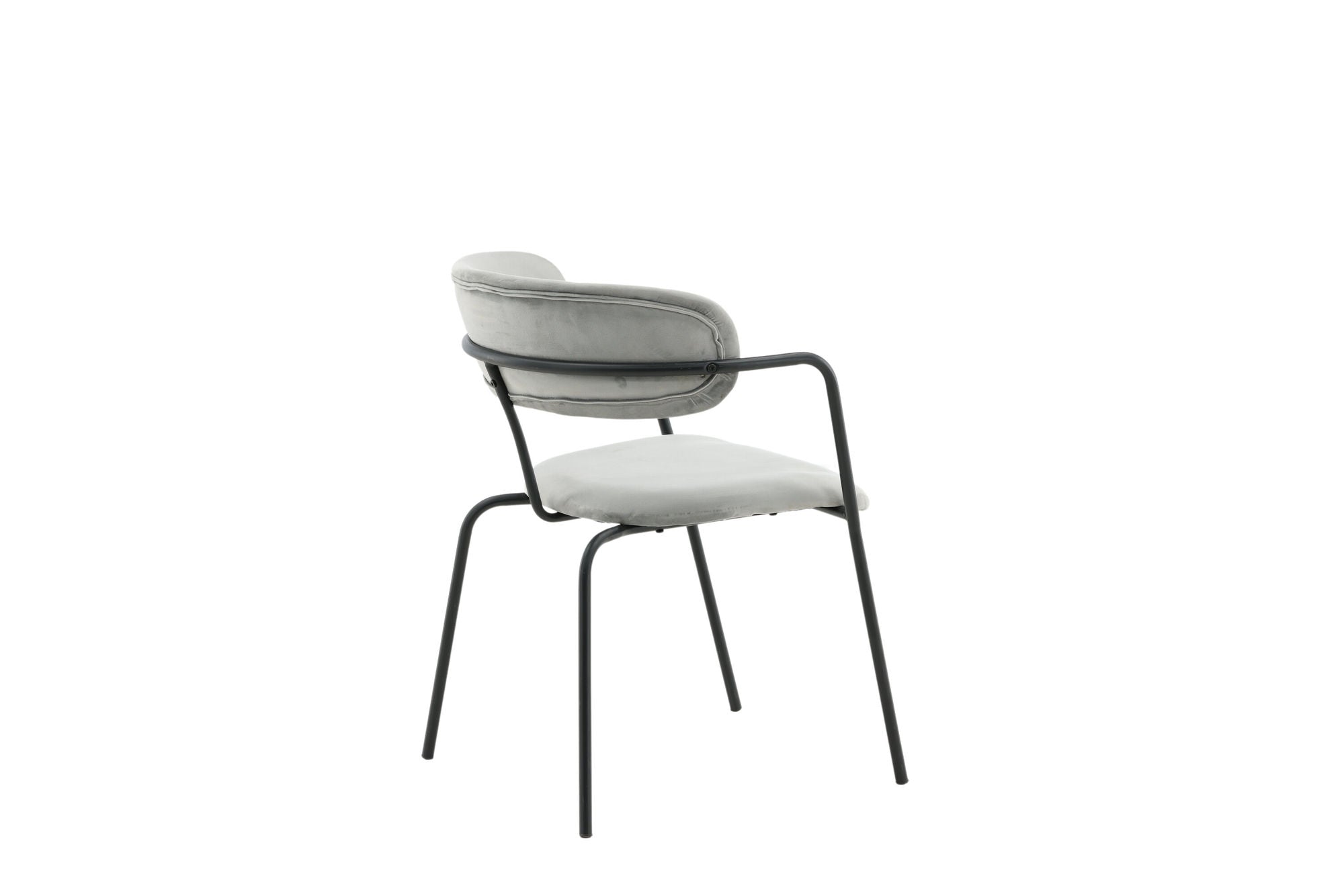Venture Home Arrow Armchair 2-pack - Black Legs - Grey Velvet