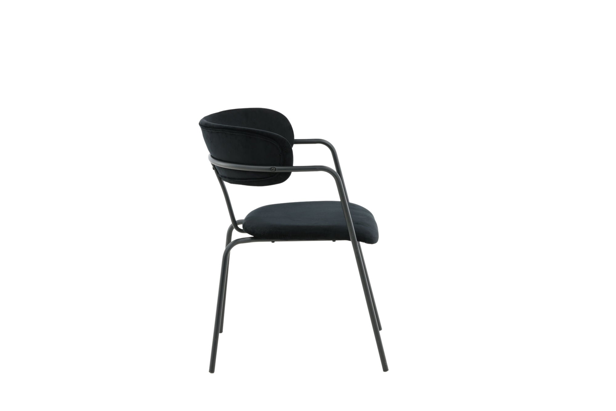 Venture Home Arrow Armchair 2-pack - Black Legs - Black Velvet