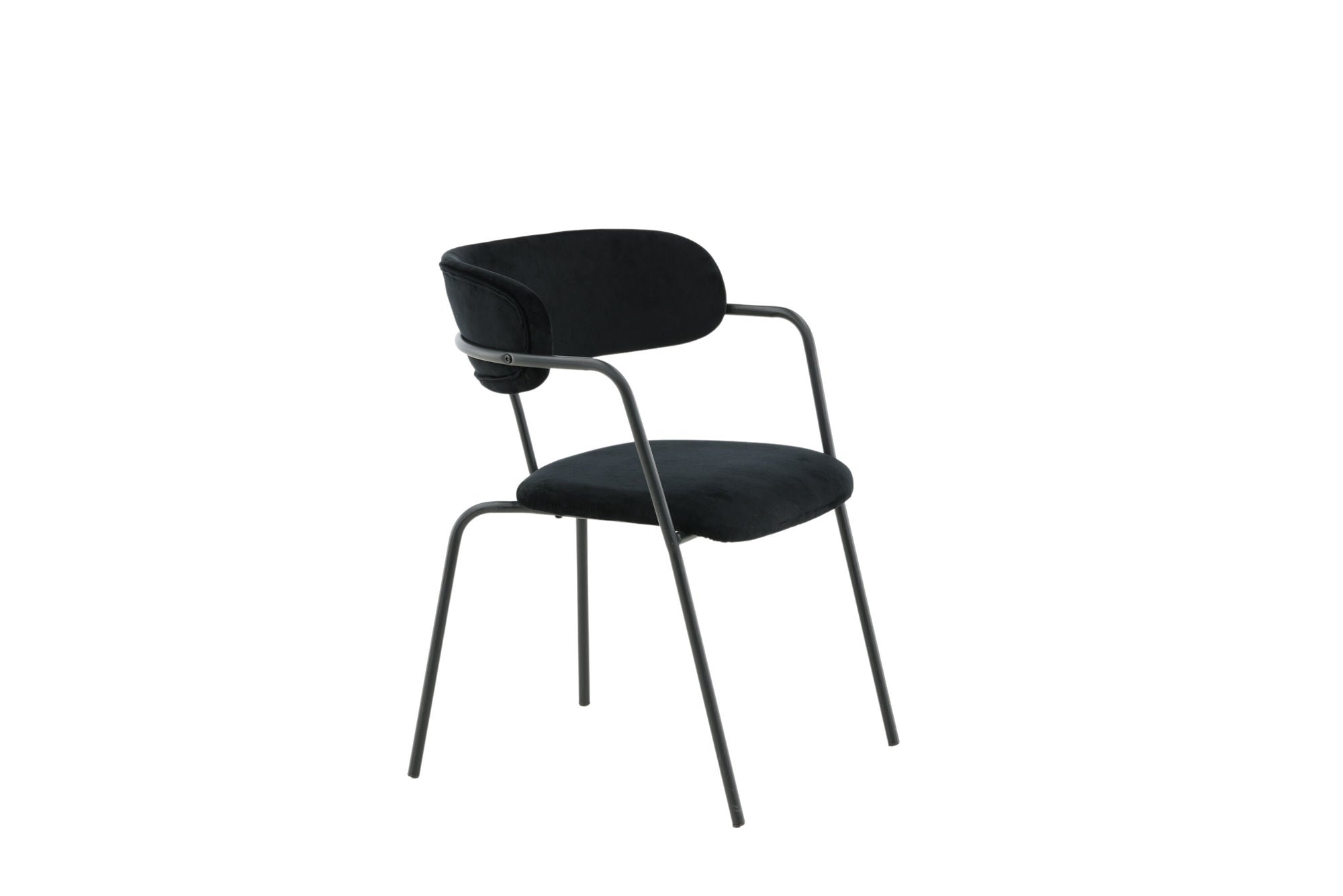 Venture Home Arrow Armchair 2-pack - Black Legs - Black Velvet