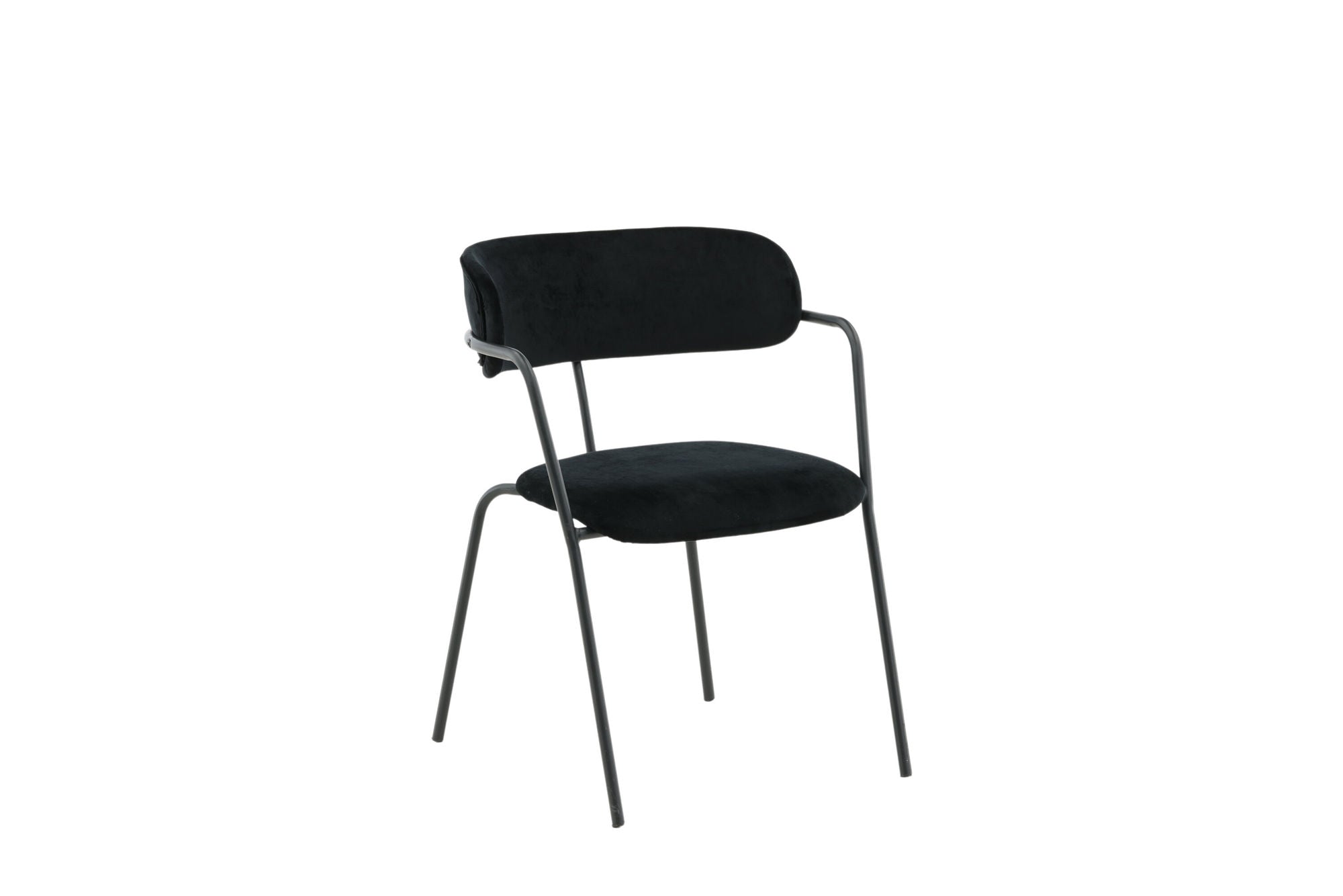 Venture Home Arrow Armchair 2-pack - Black Legs - Black Velvet