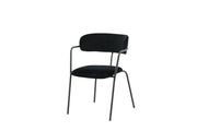 Venture Home Arrow Armchair 2-pack - Black Legs - Black Velvet