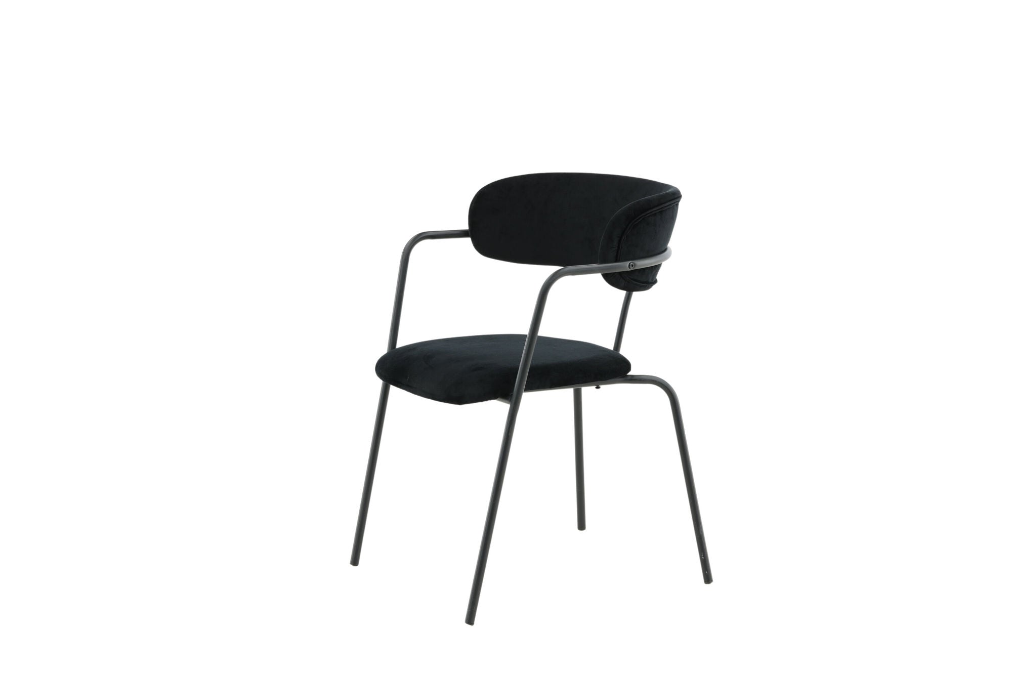 Venture Home Arrow Armchair 2-pack - Black Legs - Black Velvet