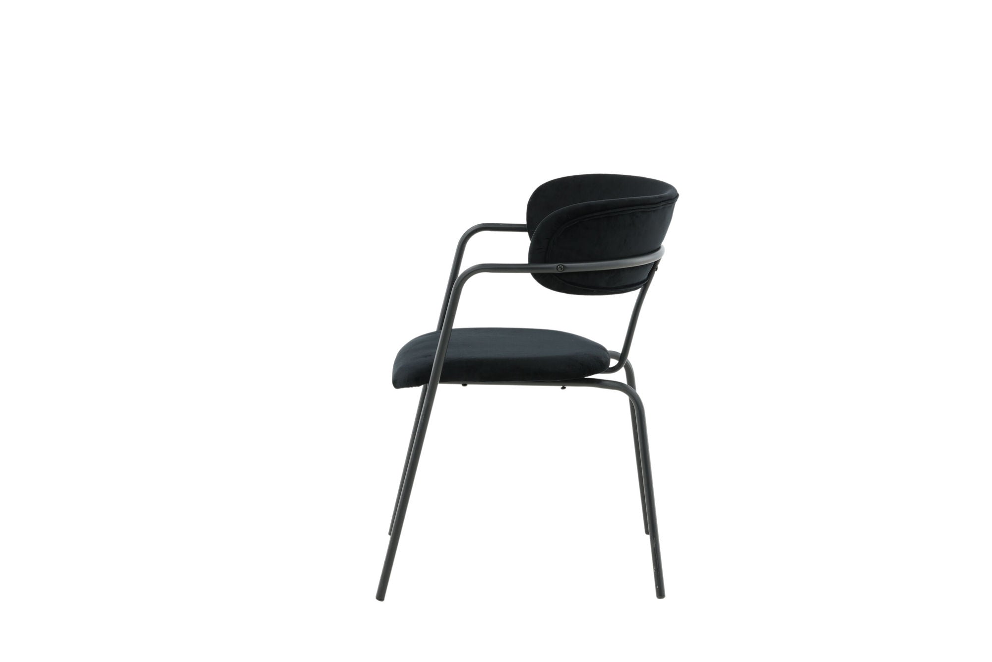Venture Home Arrow Armchair 2-pack - Black Legs - Black Velvet