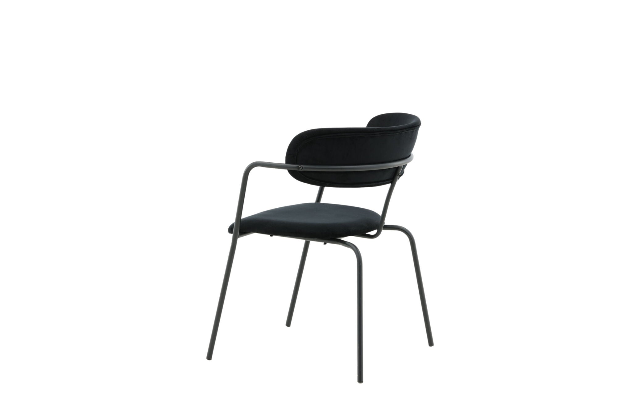Venture Home Arrow Armchair 2-pack - Black Legs - Black Velvet