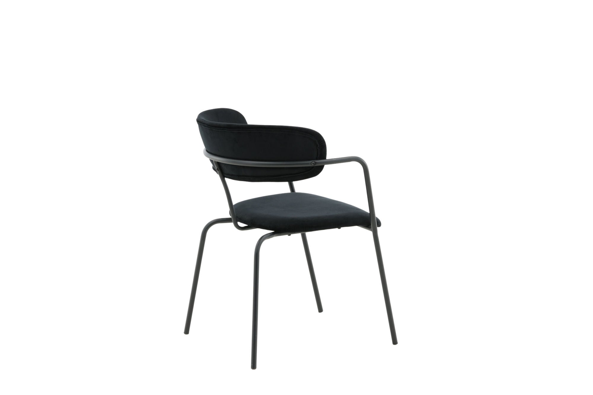 Venture Home Arrow Armchair 2-pack - Black Legs - Black Velvet