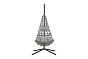 Venture Home Edinburgh Hanging chair - Black frame/grey wicker/grey cushion