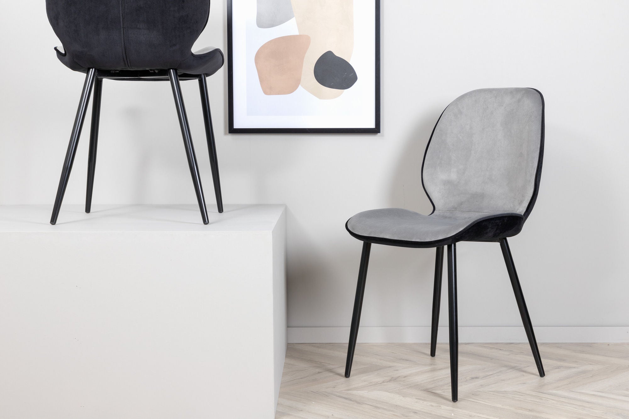 Venture Home Emma stol 2-pack - Black / Light Grey