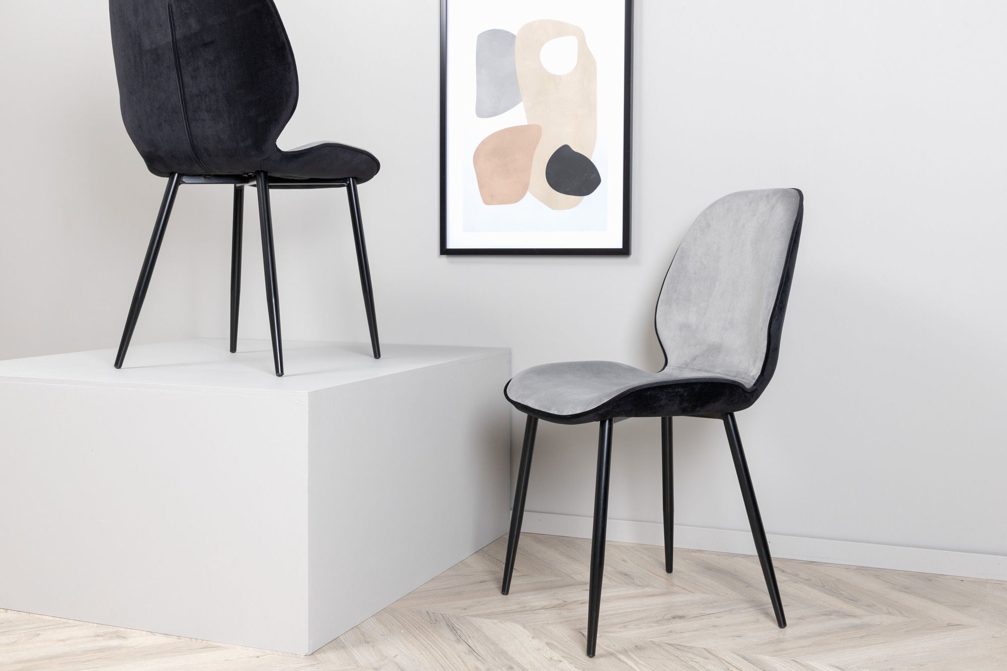 Venture Home Emma stol 2-pack - Black / Light Grey