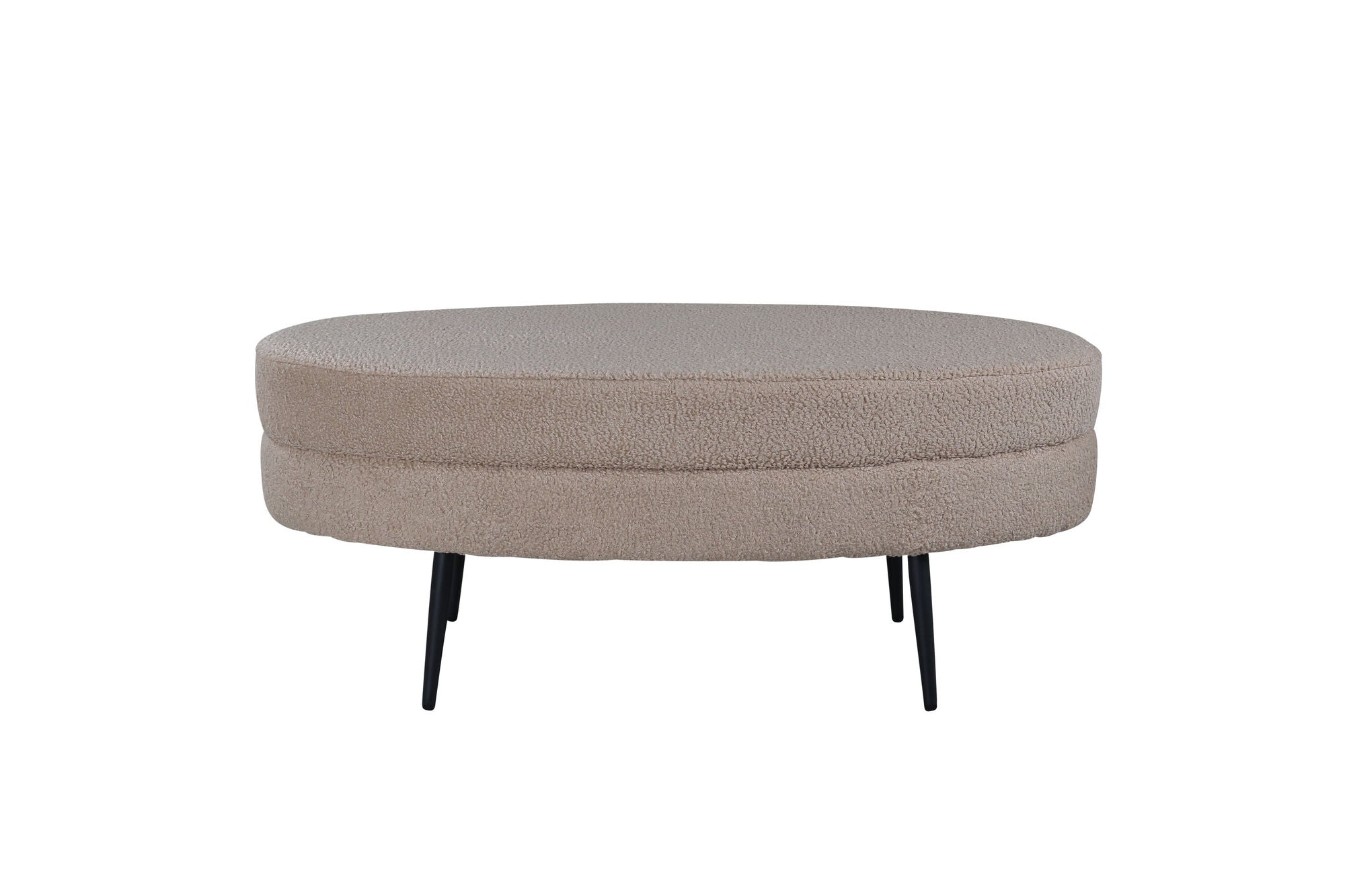 Venture Home Otto Pouf - Black / Beige Teddy