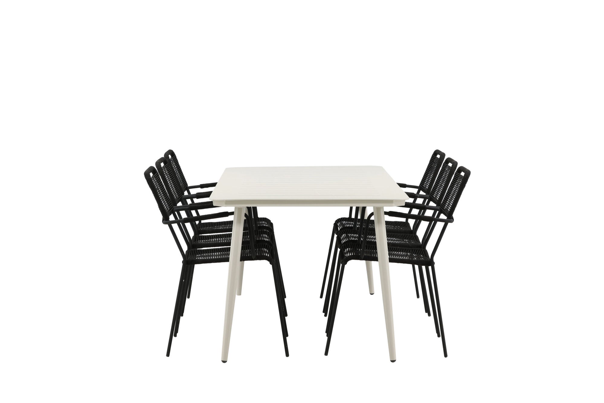 Venture Home Lina spisebord - Beige - 200*90 _1+ Lindos Armchair - Black Alu / Black Rope _6