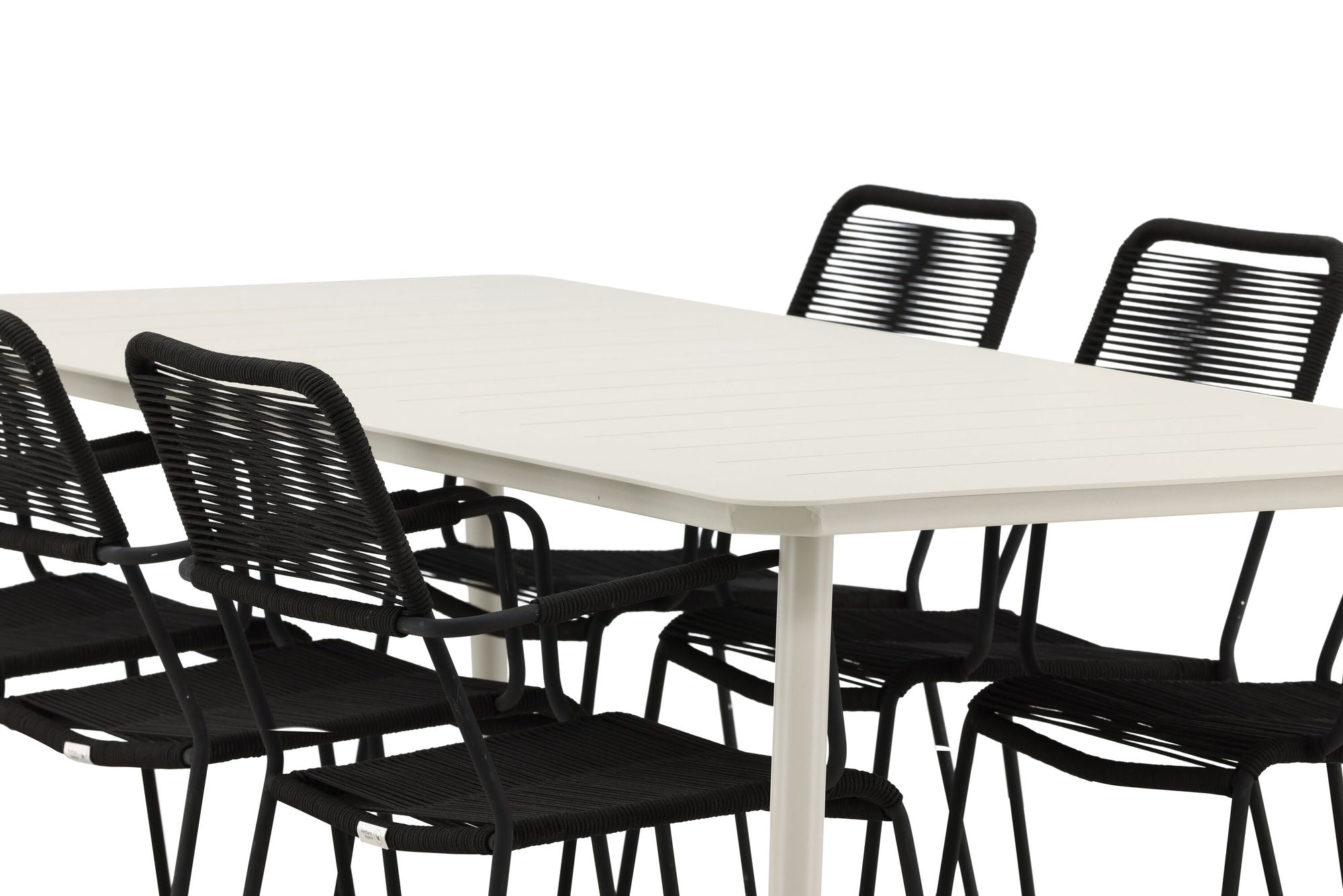 Venture Home Lina spisebord - Beige - 200*90 _1+ Lindos Armchair - Black Alu / Black Rope _6