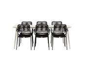 Venture Home Lina spisebord - Beige - 200*90 _1+ Lindos Armchair - Black Alu / Black Rope _6