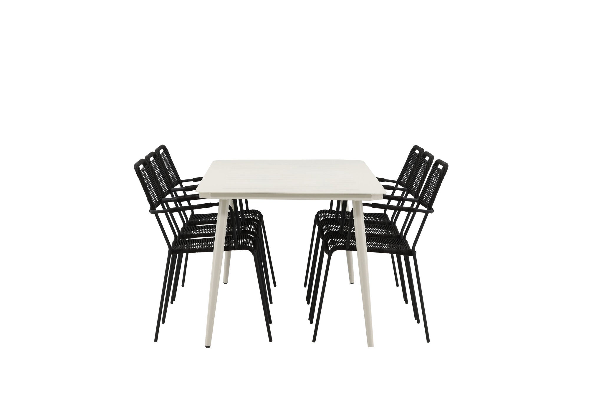 Venture Home Lina spisebord - Beige - 200*90 _1+ Lindos Armchair - Black Alu / Black Rope _6