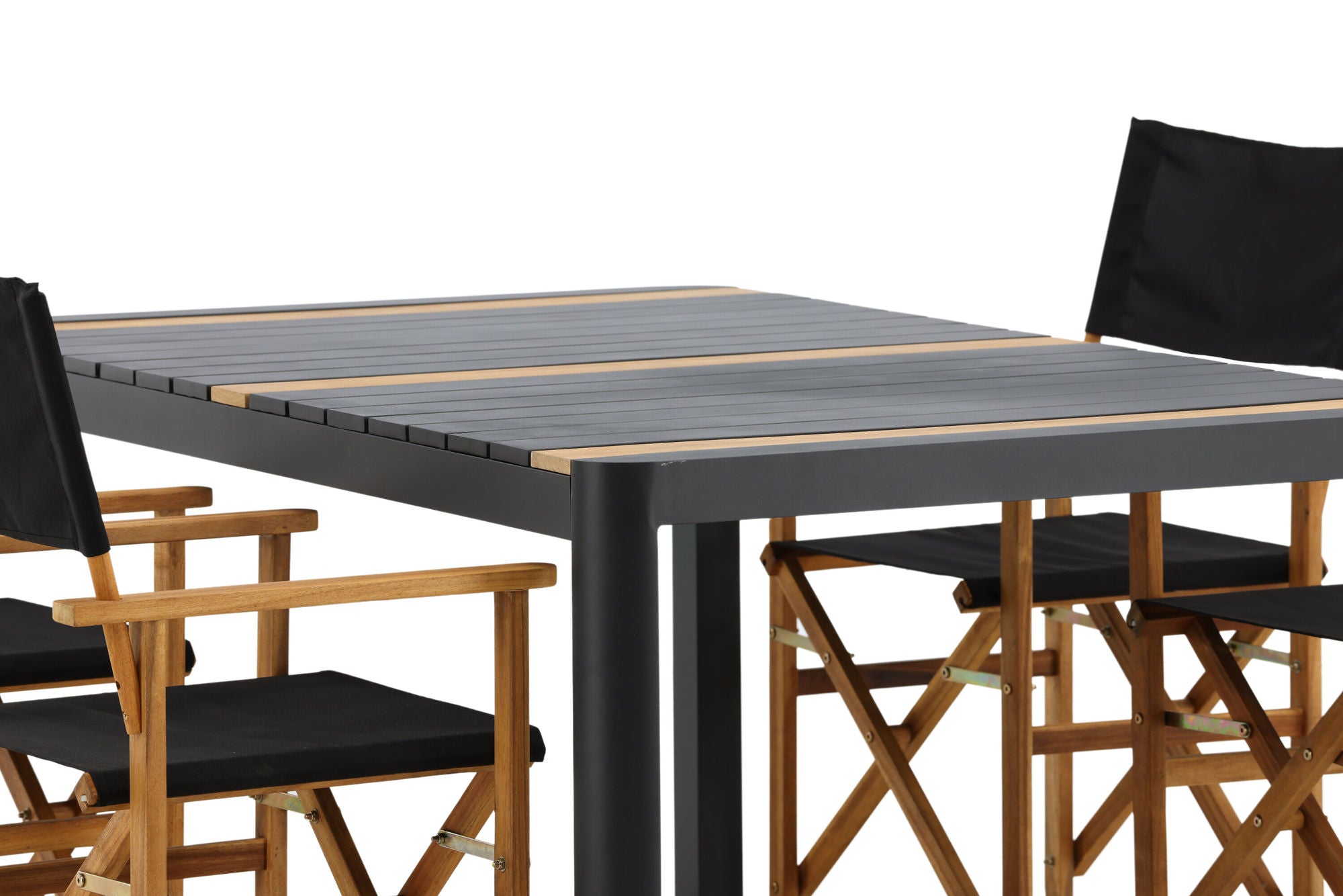 Venture Home Togo - spisebord- Black / Teak - Allu / Teak - 150*100 _1+ Marion - Editors stol- Nature / Black - Acacia - _4