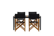Venture Home Togo - spisebord- Black / Teak - Allu / Teak - 150*100 _1+ Marion - Editors stol- Nature / Black - Acacia - _4