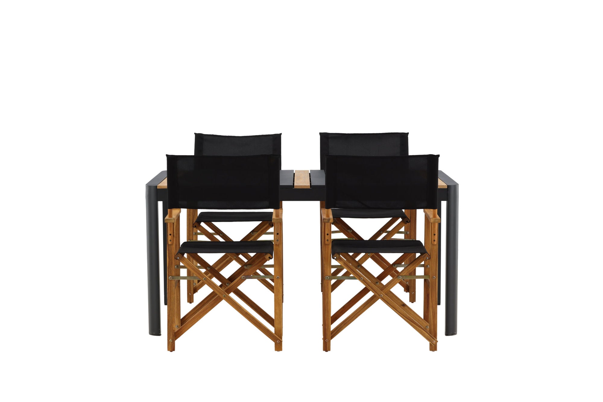 Venture Home Togo - spisebord- Black / Teak - Allu / Teak - 150*100 _1+ Marion - Editors stol- Nature / Black - Acacia - _4