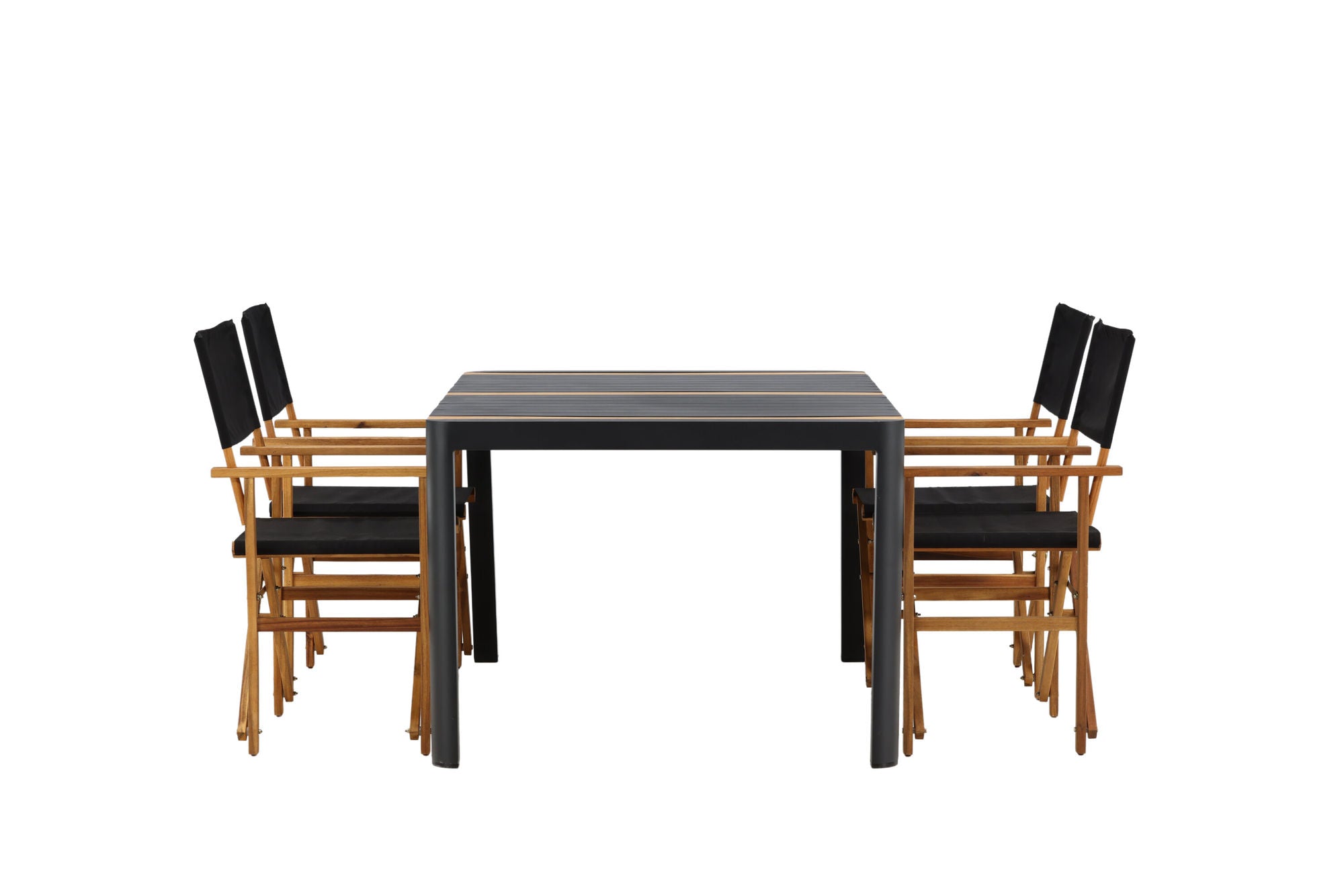Venture Home Togo - spisebord- Black / Teak - Allu / Teak - 150*100 _1+ Marion - Editors stol- Nature / Black - Acacia - _4