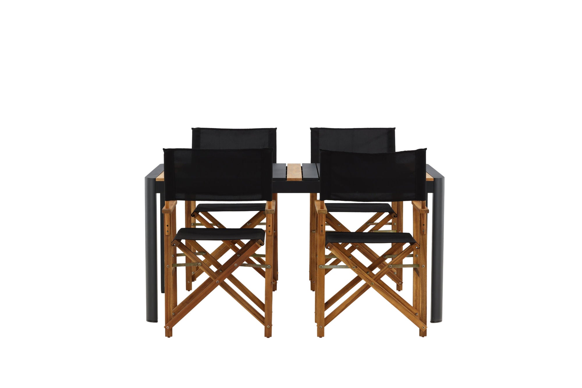 Venture Home Togo - spisebord- Black / Teak - Allu / Teak - 150*100 _1+ Marion - Editors stol- Nature / Black - Acacia - _4