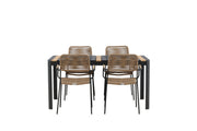 Venture Home Togo - spisebord- Black / Teak - Allu / Teak - 150*100 _1+ Lindos - Armchair - Black Alu / Latte Rope _4