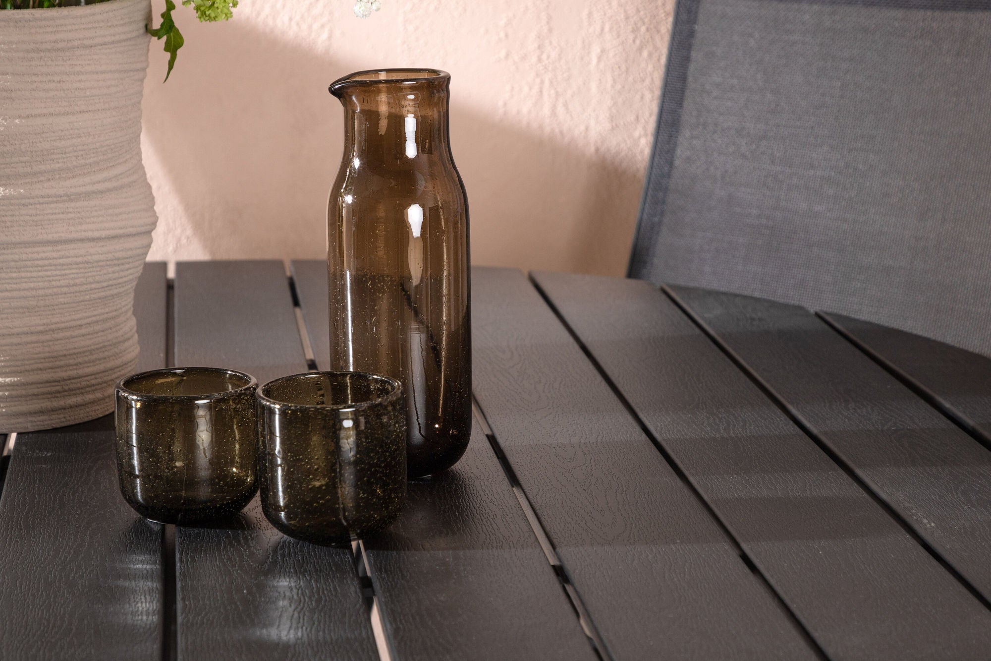 Venture Home Break - spisebord rund- Black / Black - Alu / Aintwood - 120ø _1+ Break 5:pos stol - Black/Black _4