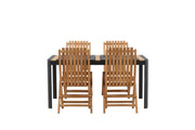 Venture Home Togo - spisebord- Black / Teak - Allu / Teak - 150*100 _1+ Ghana - Folding stol- Natural - Teak - _4