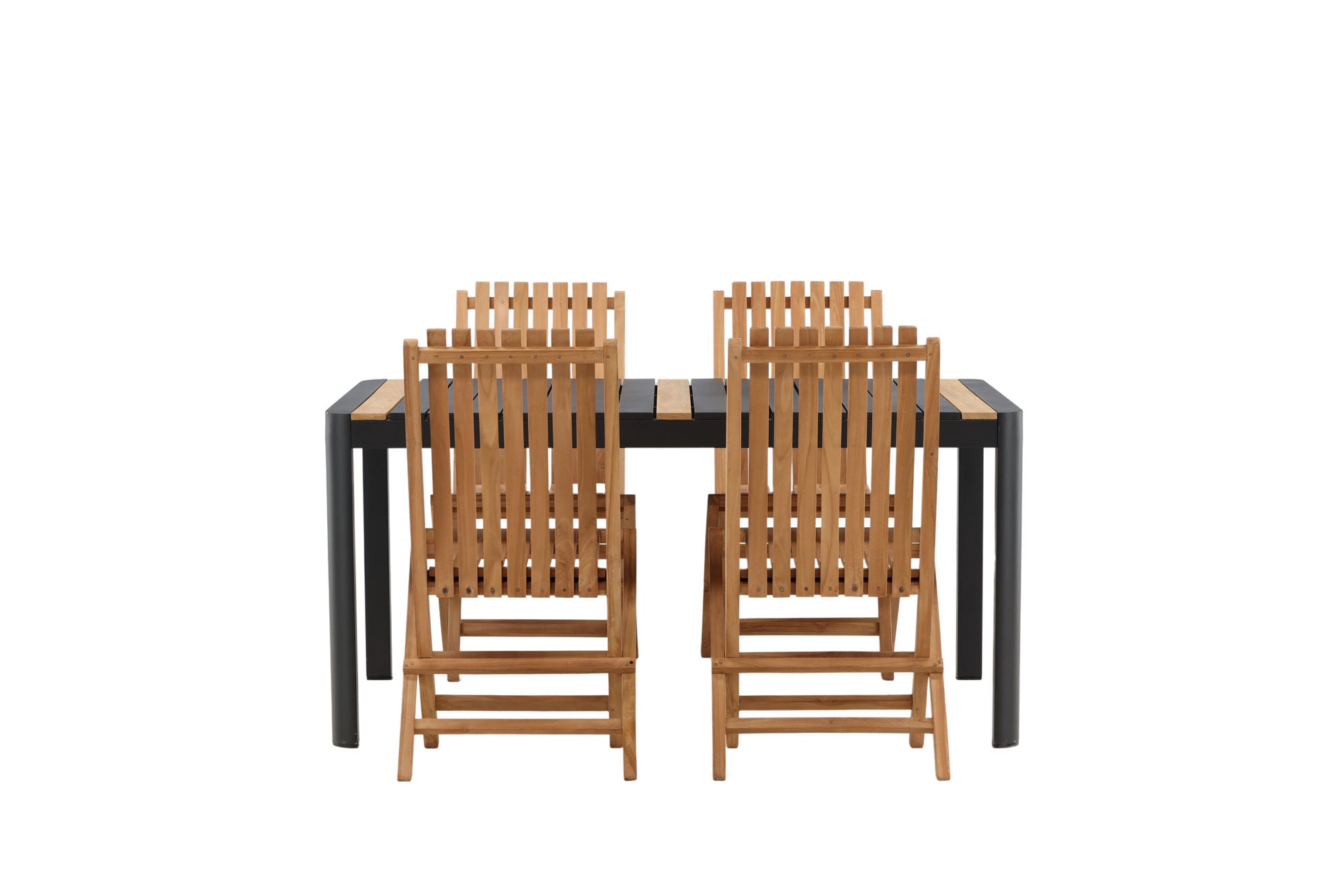 Venture Home Togo - spisebord- Black / Teak - Allu / Teak - 150*100 _1+ Ghana - Folding stol- Natural - Teak - _4