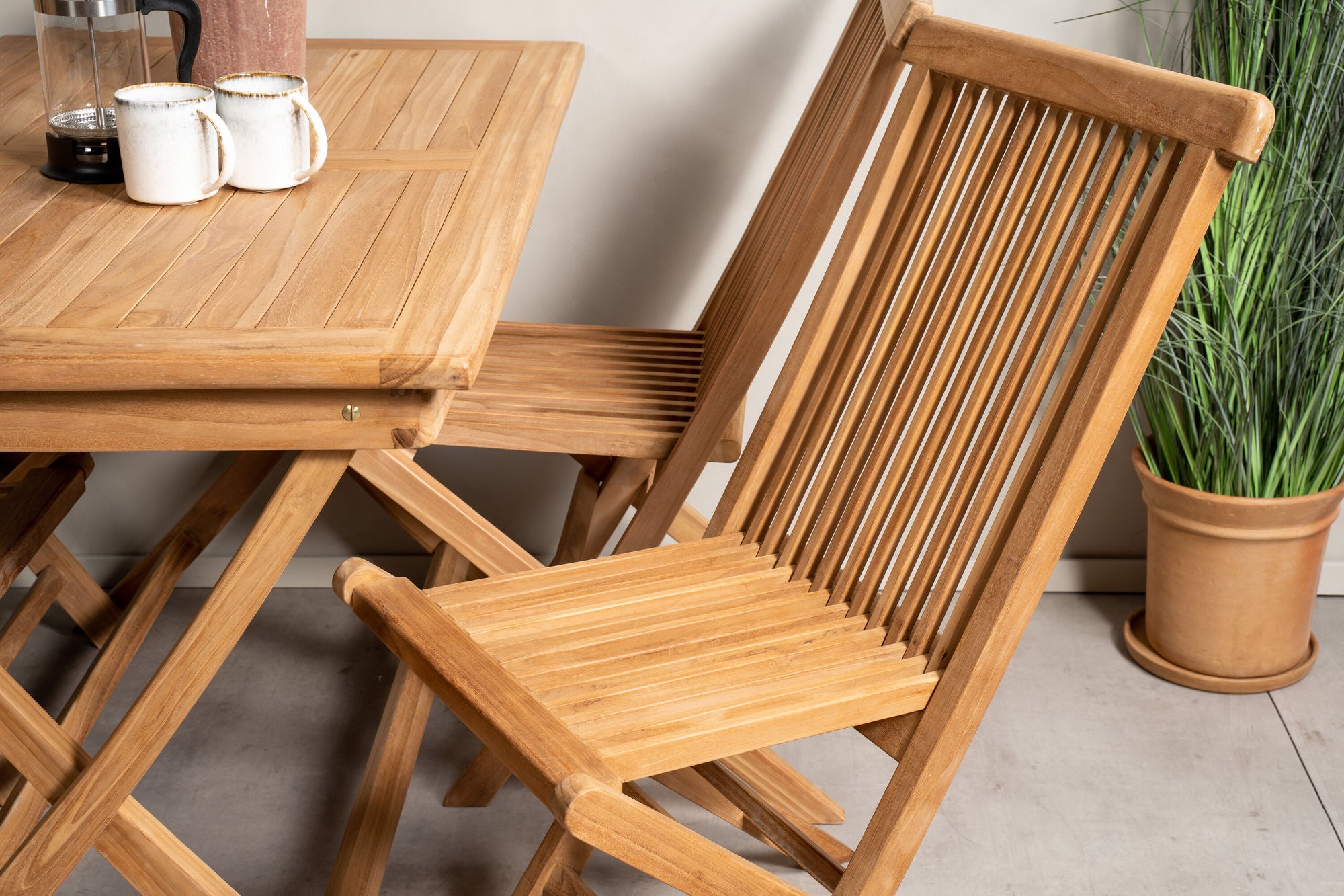 Venture Home Kenya spisebord 120*70*H75 - Teak+Kenya Folding stol w/o Armrest - Teak_4