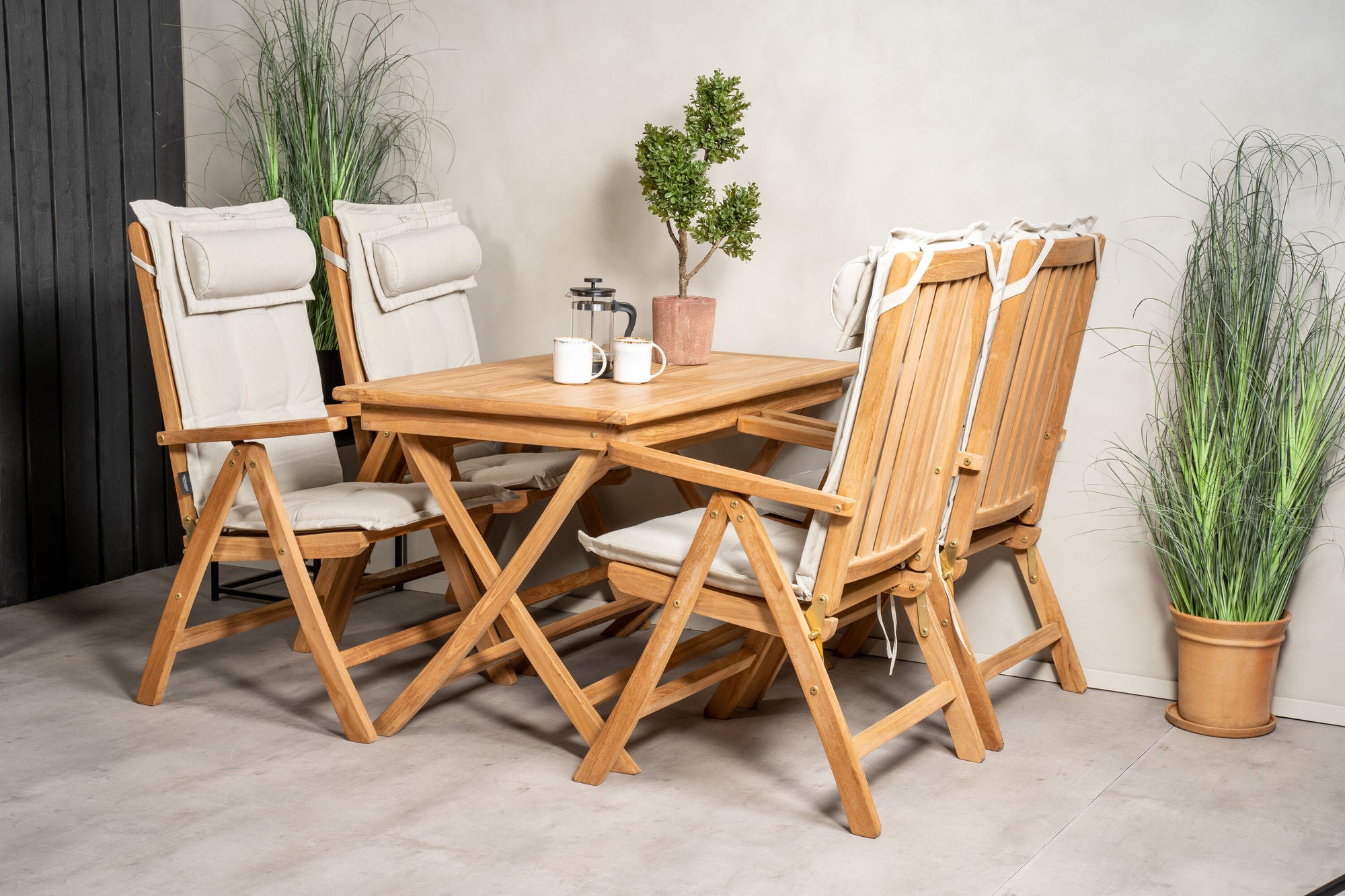 Venture Home Kenya spisebord 120*70*H75 - Teak+Kenya 5-position Folding stol - Teak_4