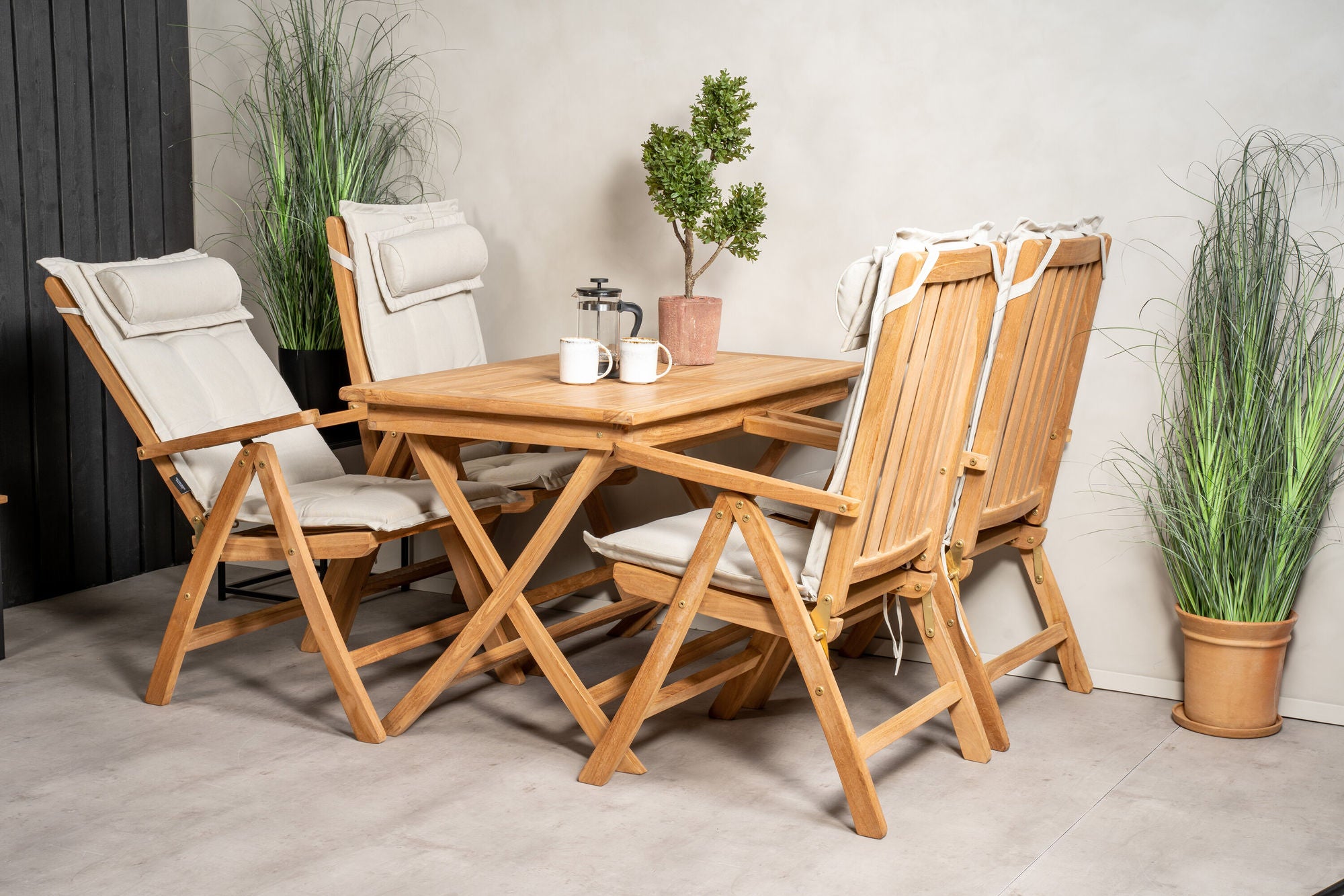 Venture Home Kenya spisebord 120*70*H75 - Teak+Kenya 5-position Folding stol - Teak_4