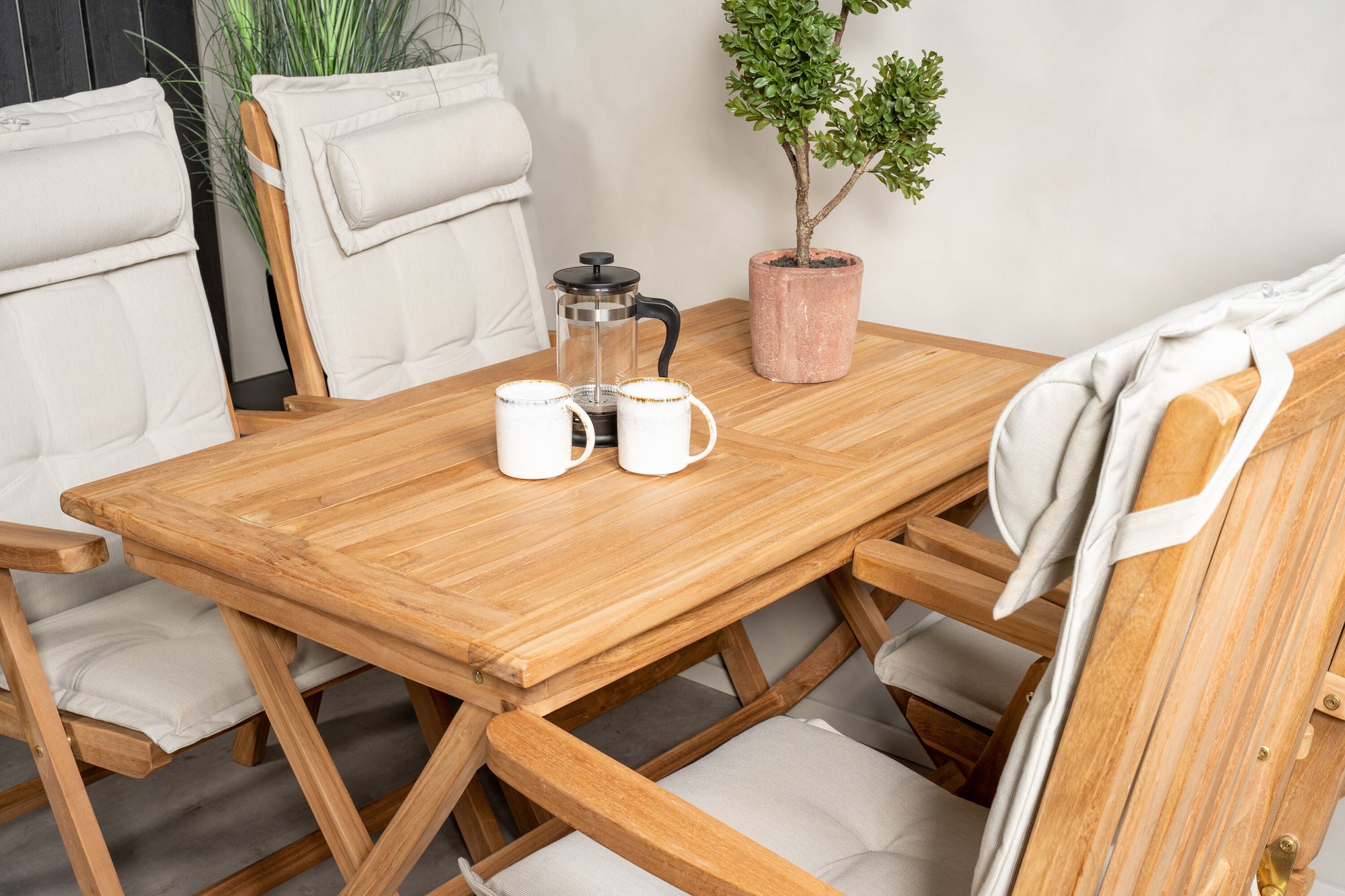 Venture Home Kenya spisebord 120*70*H75 - Teak+Kenya 5-position Folding stol - Teak_4