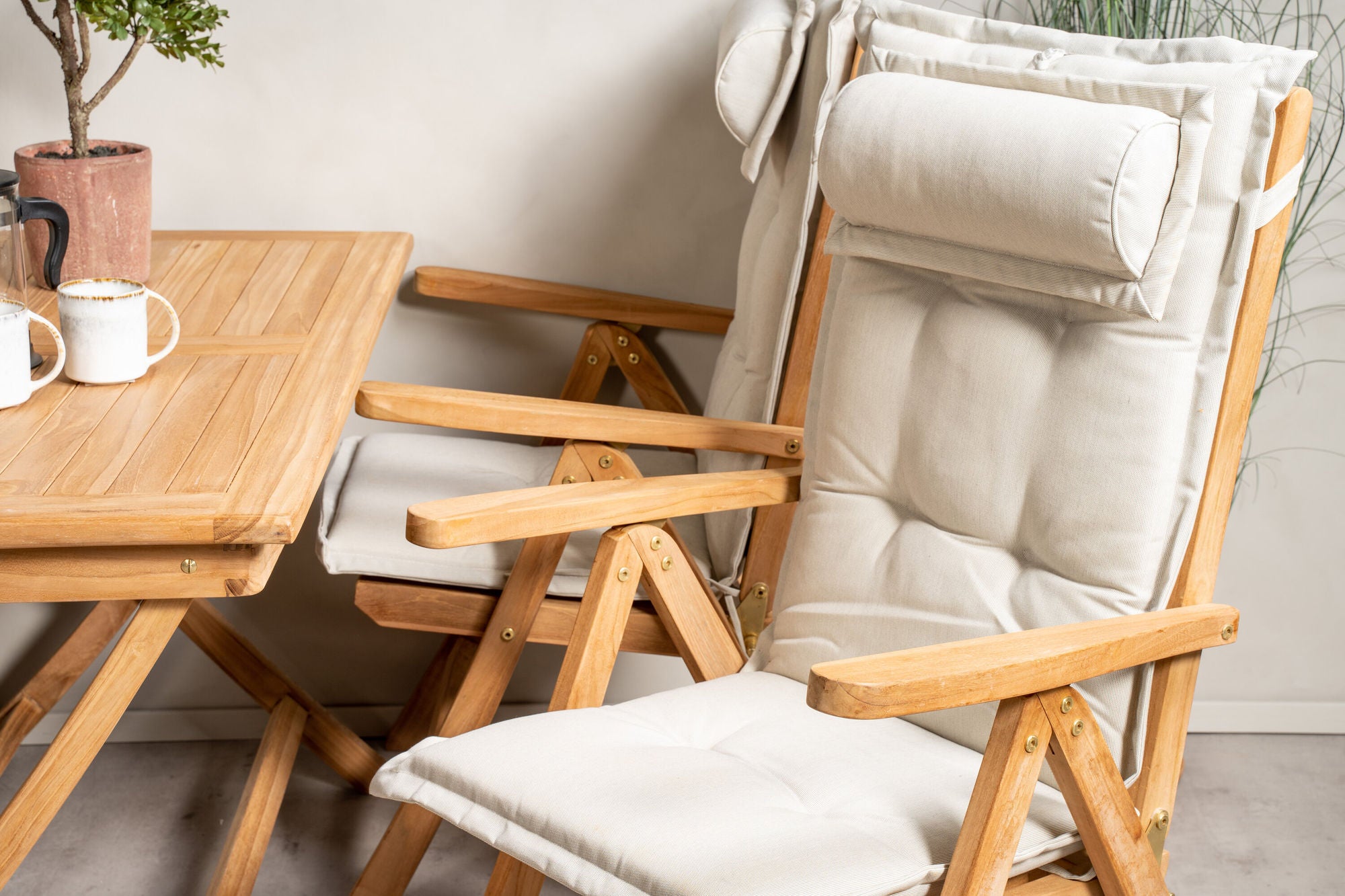 Venture Home Kenya spisebord 120*70*H75 - Teak+Kenya 5-position Folding stol - Teak_4