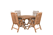 Venture Home Kenya rund spisebord ø120cm - Teak+Kenya 5-position Folding stol - Teak_4