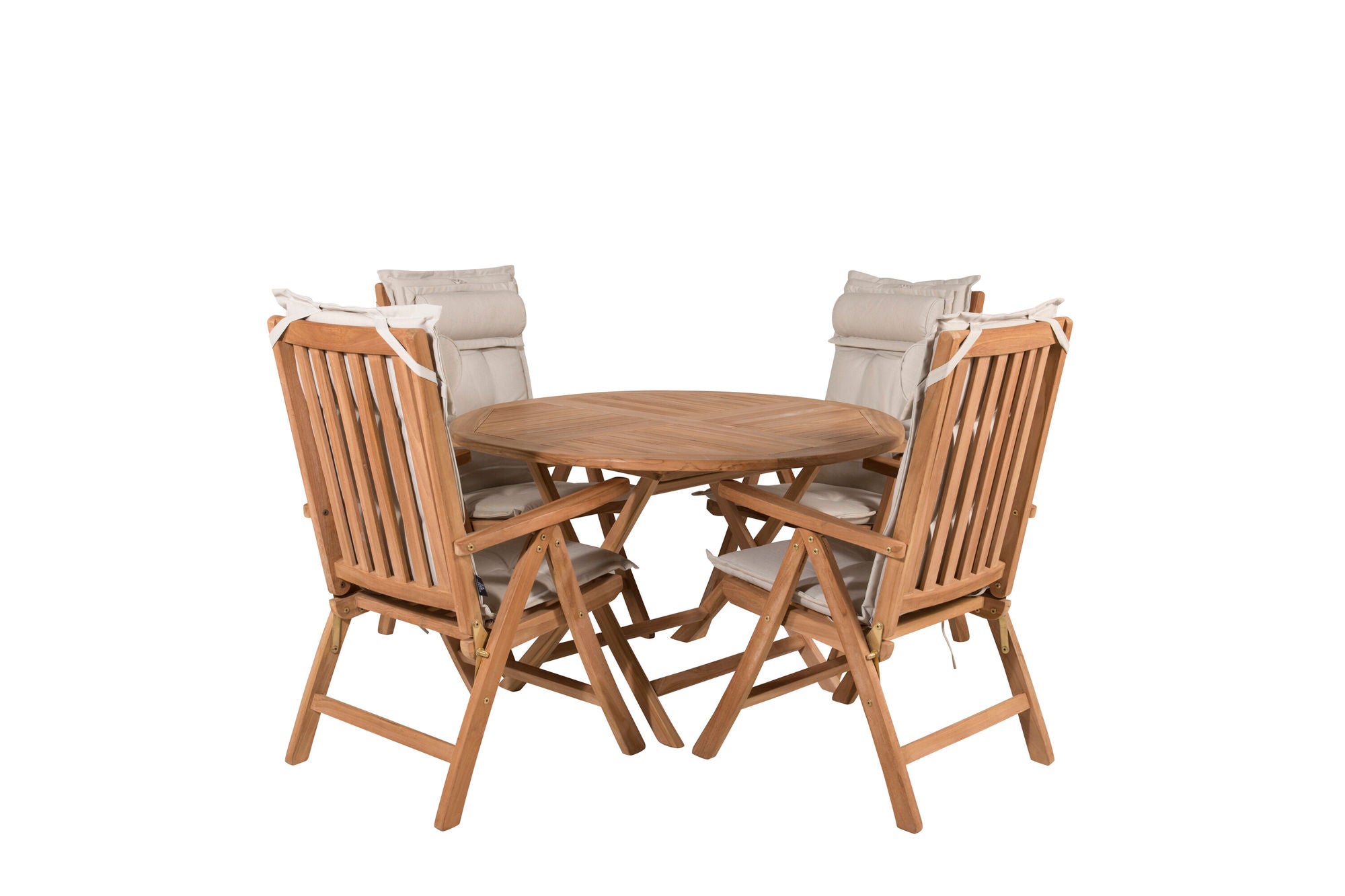 Venture Home Kenya rund spisebord ø120cm - Teak+Kenya 5-position Folding stol - Teak_4