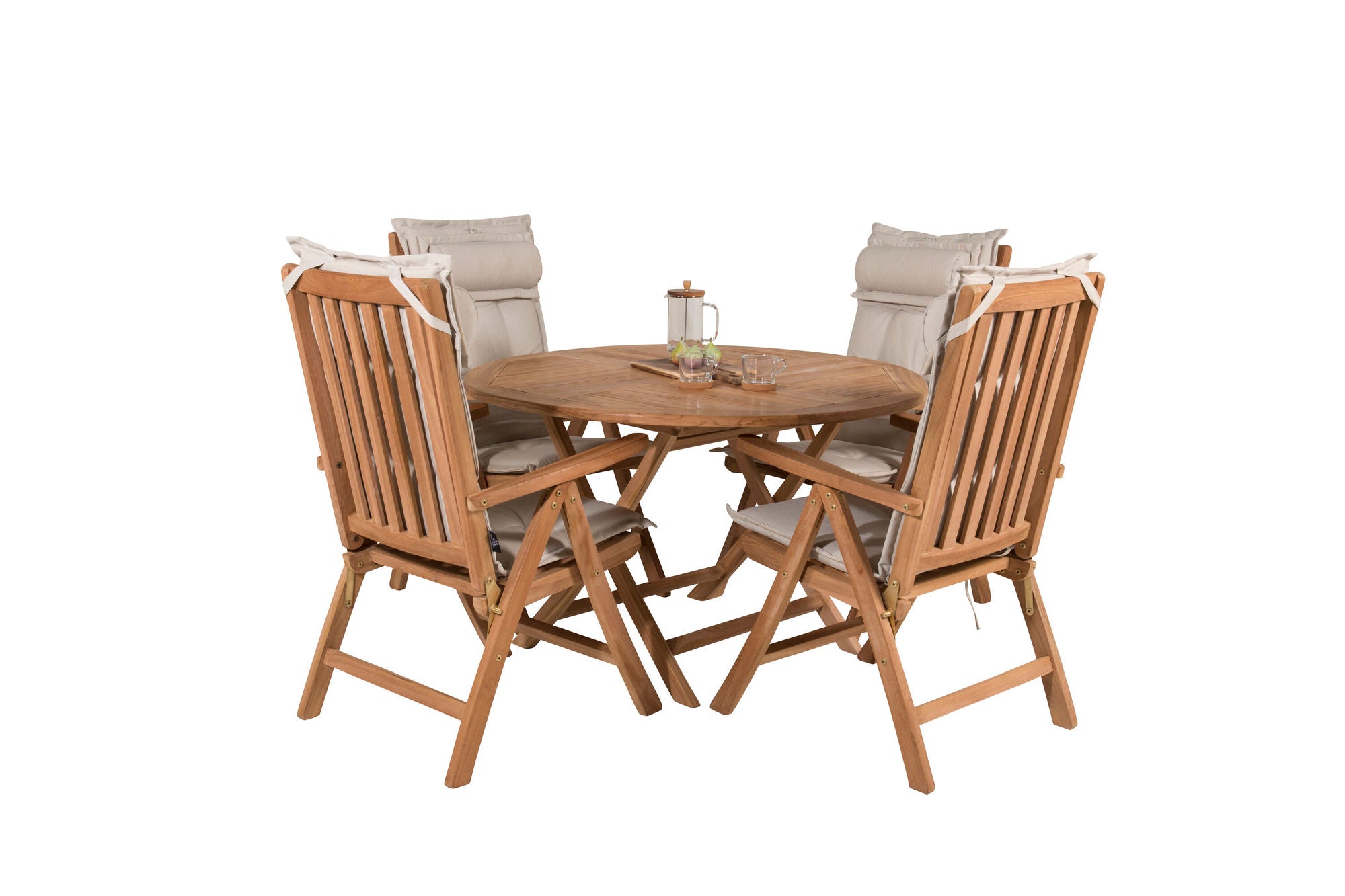 Venture Home Kenya rund spisebord ø120cm - Teak+Kenya 5-position Folding stol - Teak_4