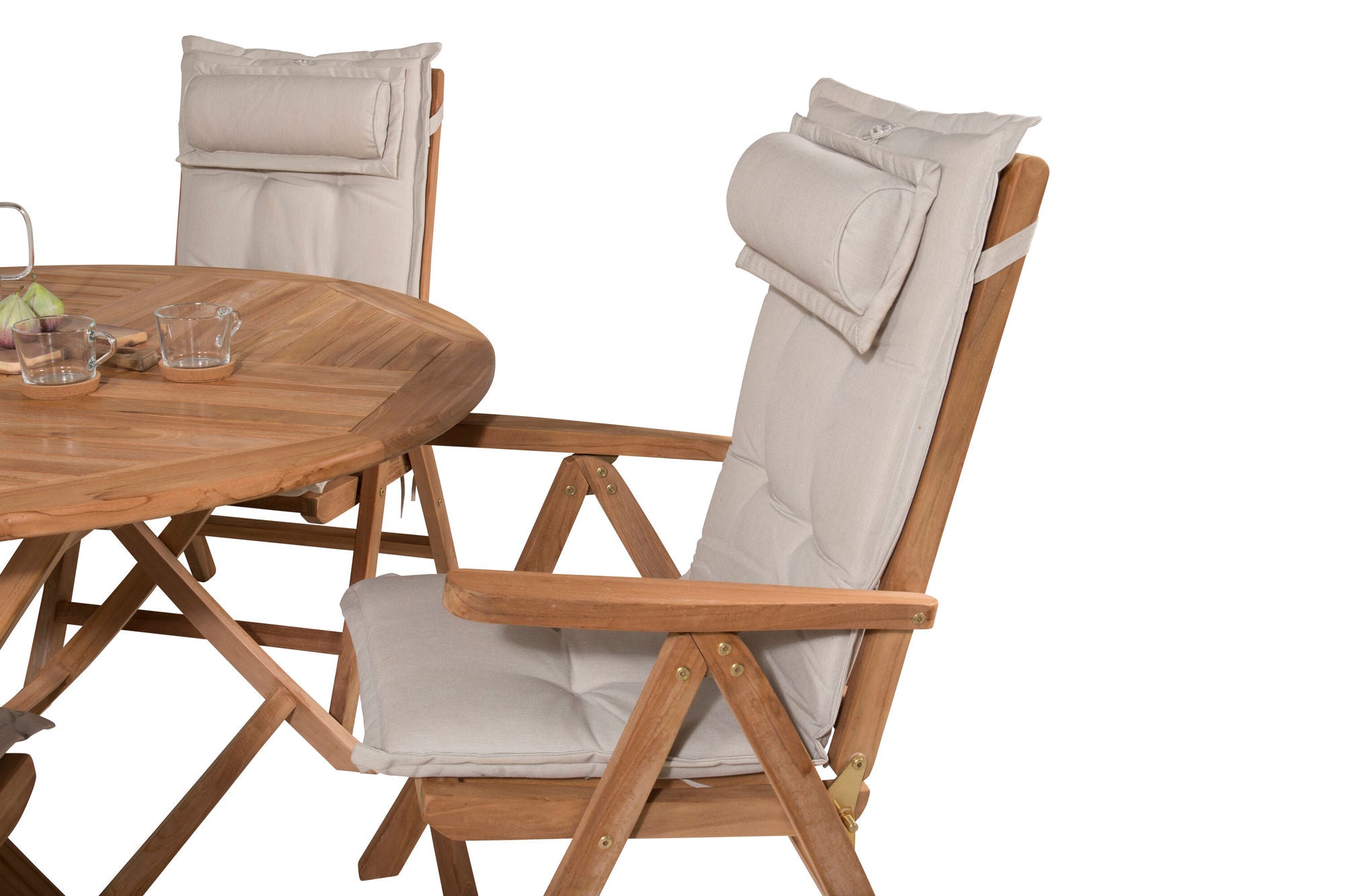 Venture Home Kenya rund spisebord ø120cm - Teak+Kenya 5-position Folding stol - Teak_4