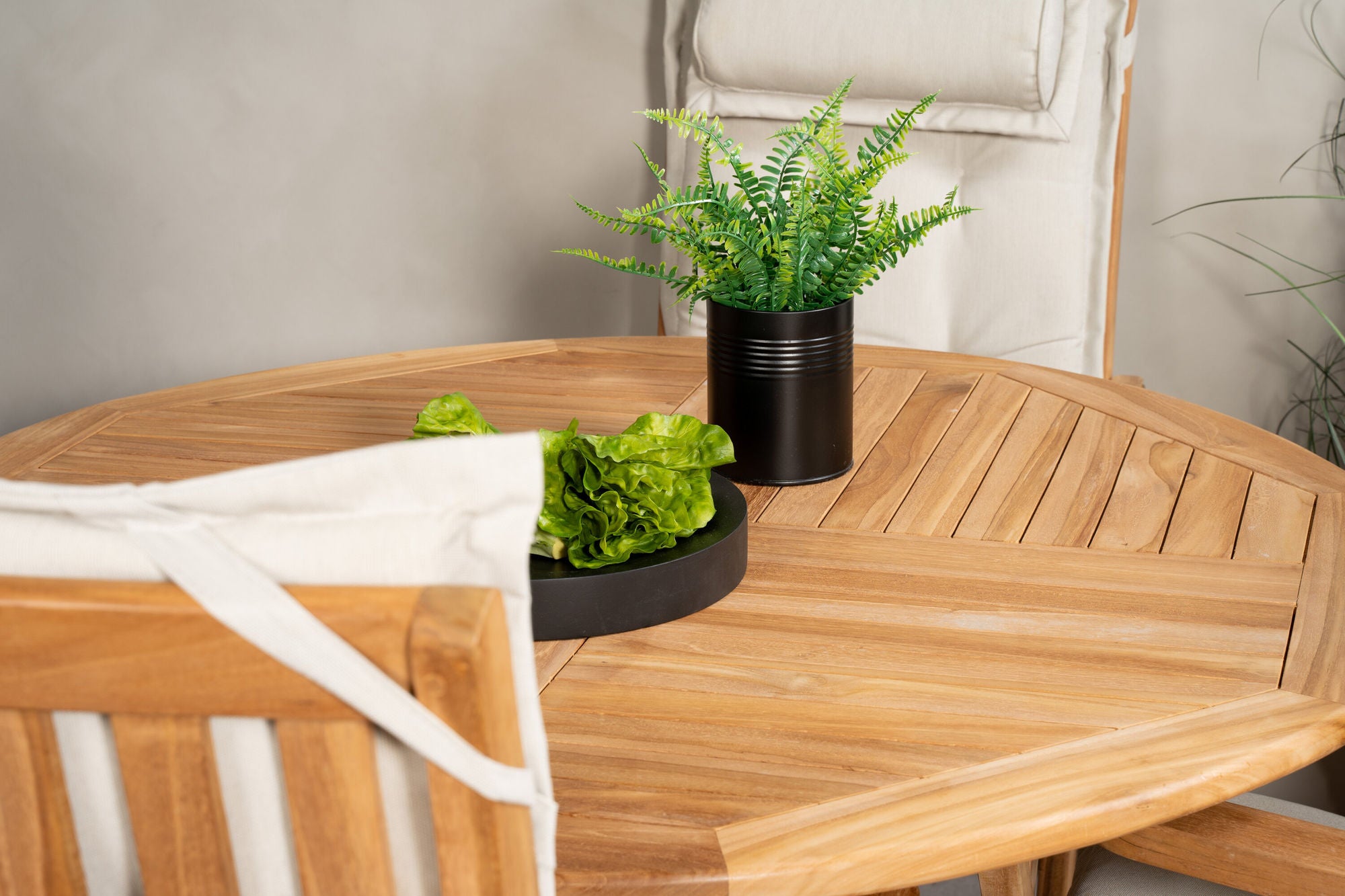 Venture Home Kenya rund spisebord ø120cm - Teak+Kenya 5-position Folding stol - Teak_4