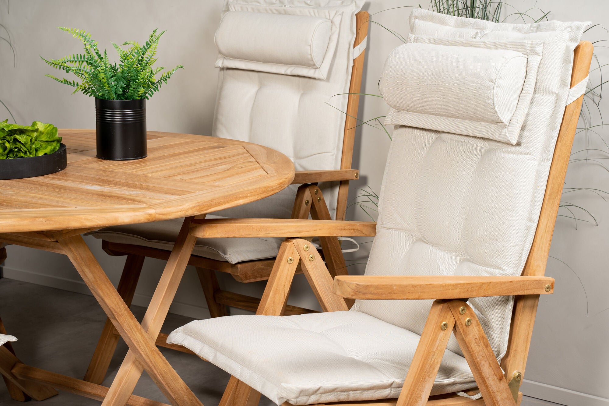 Venture Home Kenya rund spisebord ø120cm - Teak+Kenya 5-position Folding stol - Teak_4