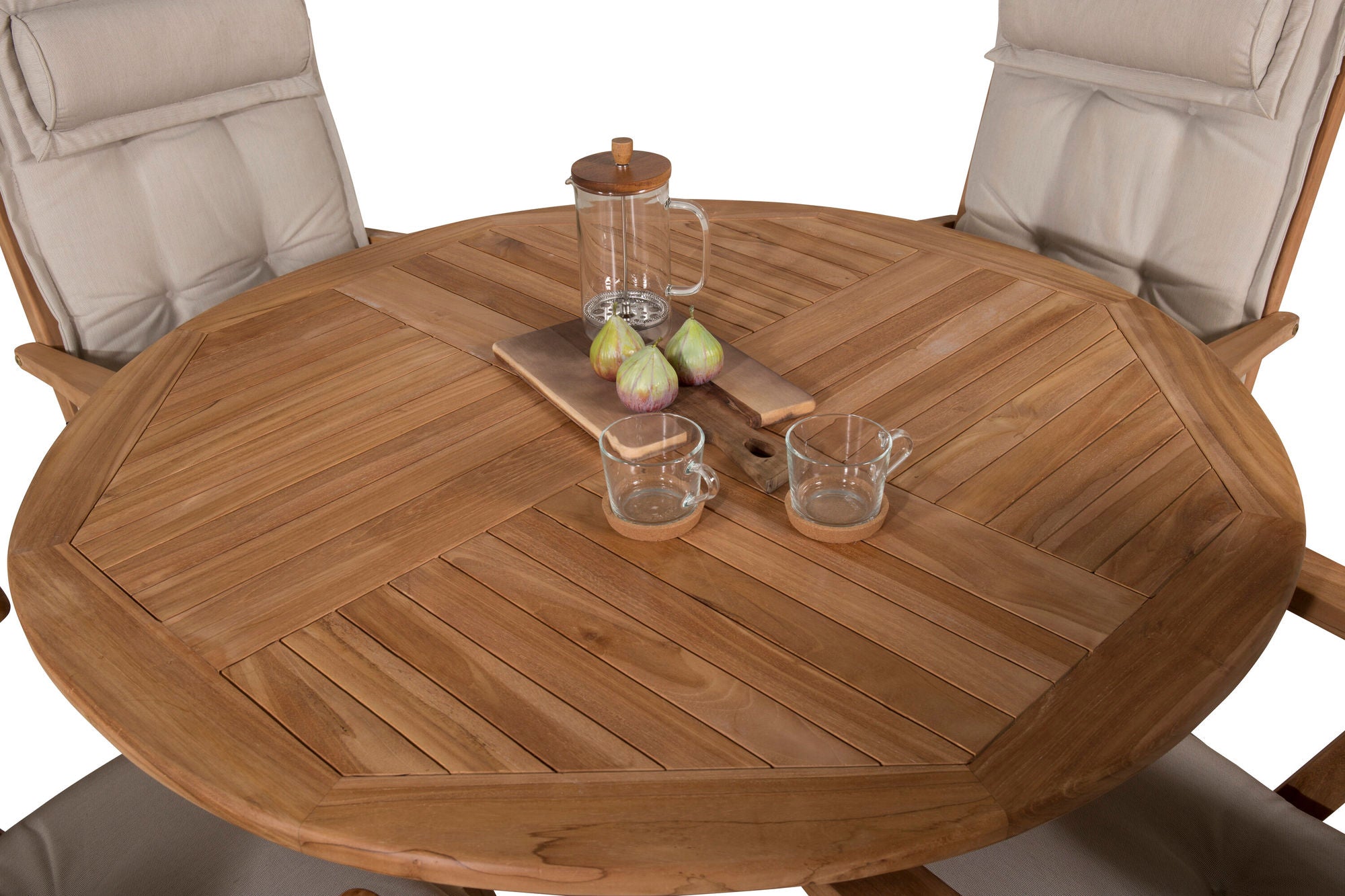 Venture Home Kenya rund spisebord ø120cm - Teak+Kenya 5-position Folding stol - Teak_4