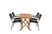 Venture Home Kenya spisebord 120*70*H75 - Teak+Lindos Armchair - Black Alu / Black Rope_4