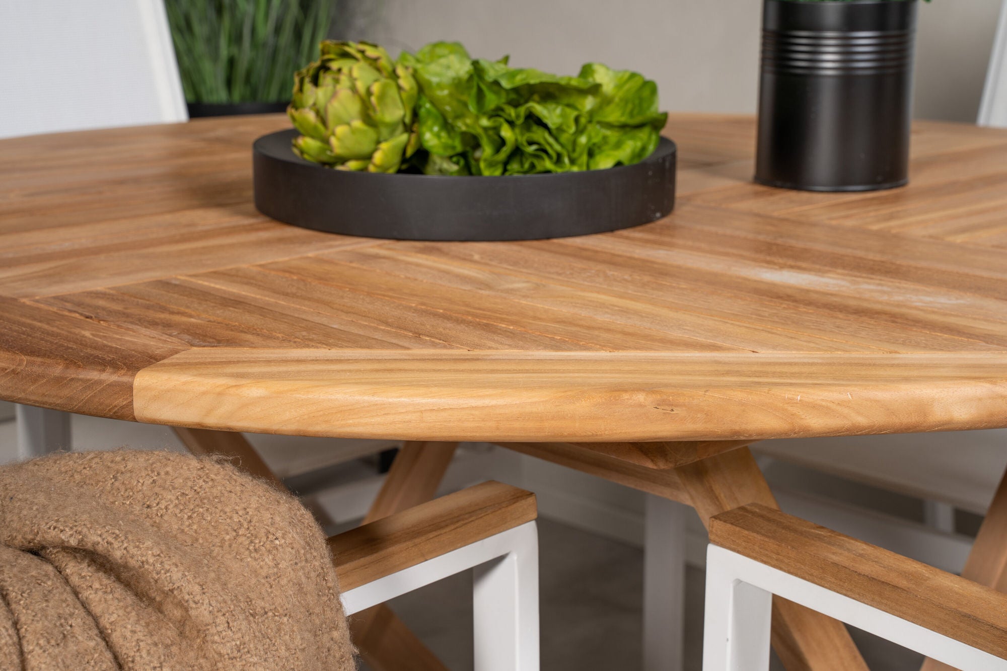 Venture Home Kenya rund spisebord ø120cm - Teak+Texas stol - White/Teak_4