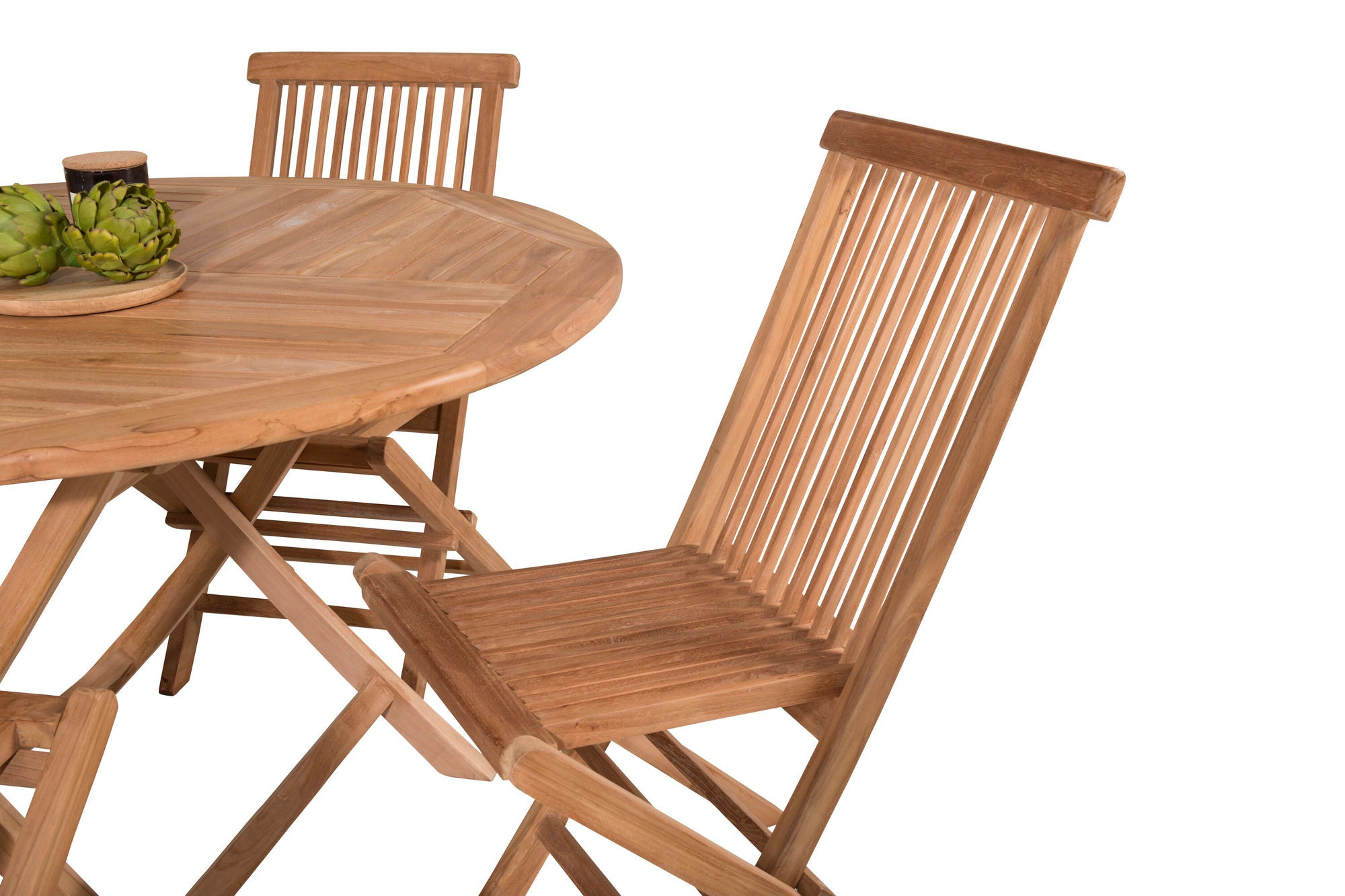 Venture Home Kenya rund spisebord ø120cm - Teak+Kenya Folding stol w/o Armrest - Teak_4