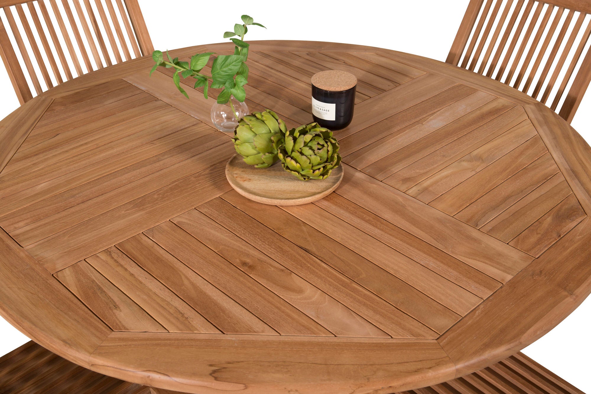 Venture Home Kenya rund spisebord ø120cm - Teak+Kenya Folding stol w/o Armrest - Teak_4