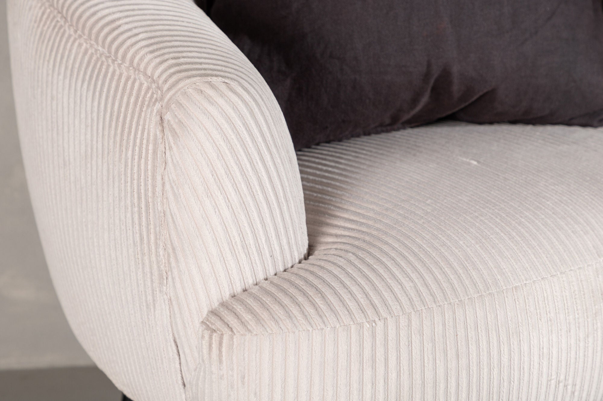 Venture Home Derry Single Sofa - Black / White Corduroy