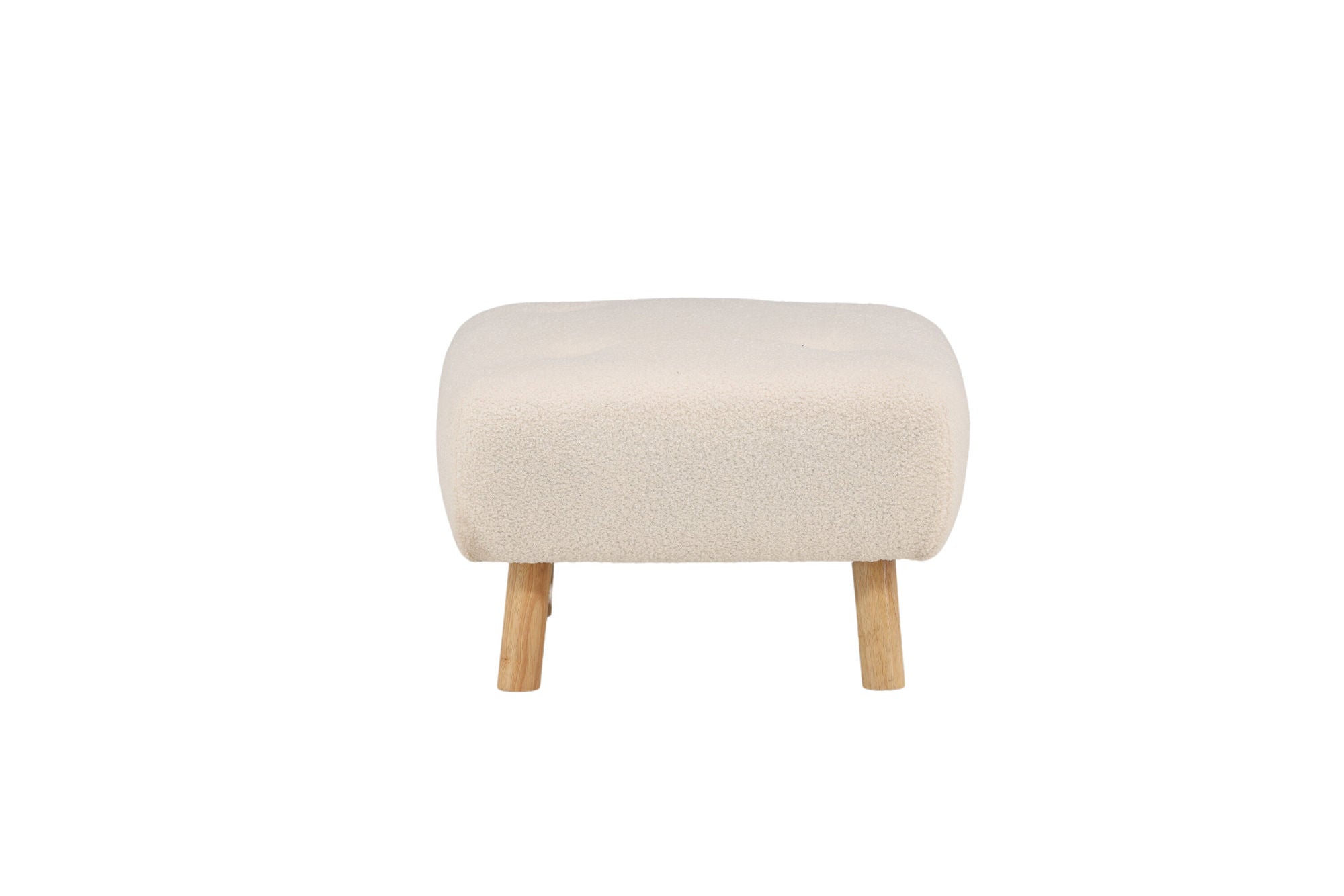 Venture Home Salina Ottoman/Pouf - White Wash / White Boucle