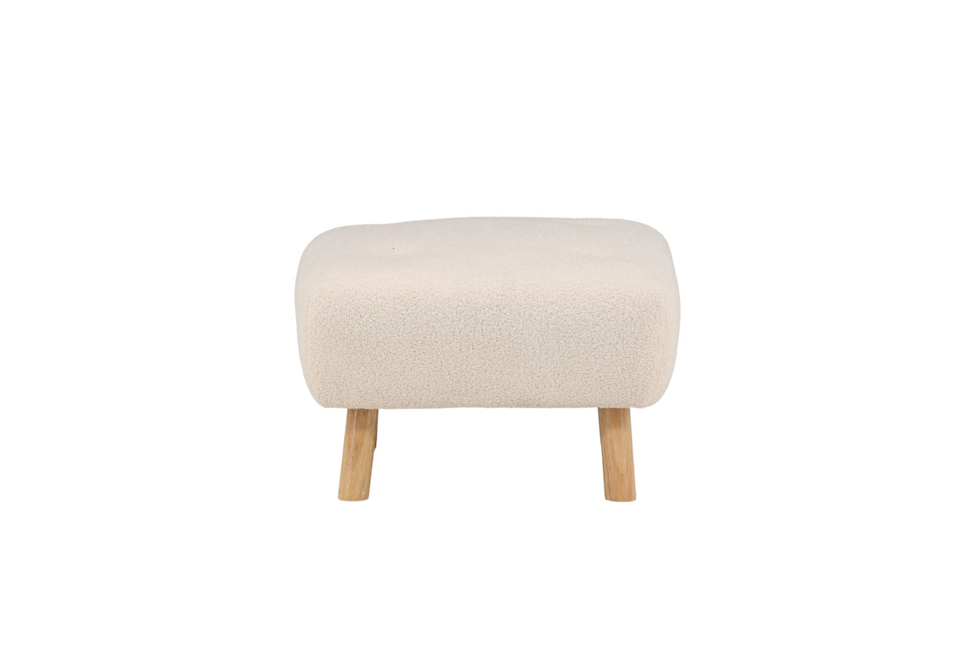 Venture Home Salina Ottoman/Pouf - White Wash / White Boucle
