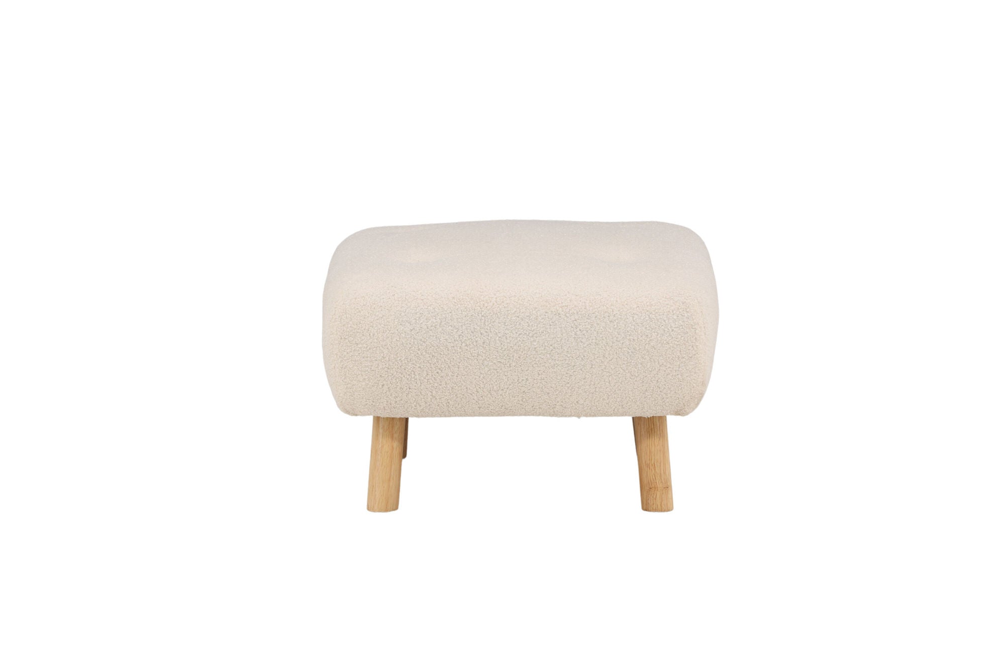 Venture Home Salina Ottoman/Pouf - White Wash / White Boucle